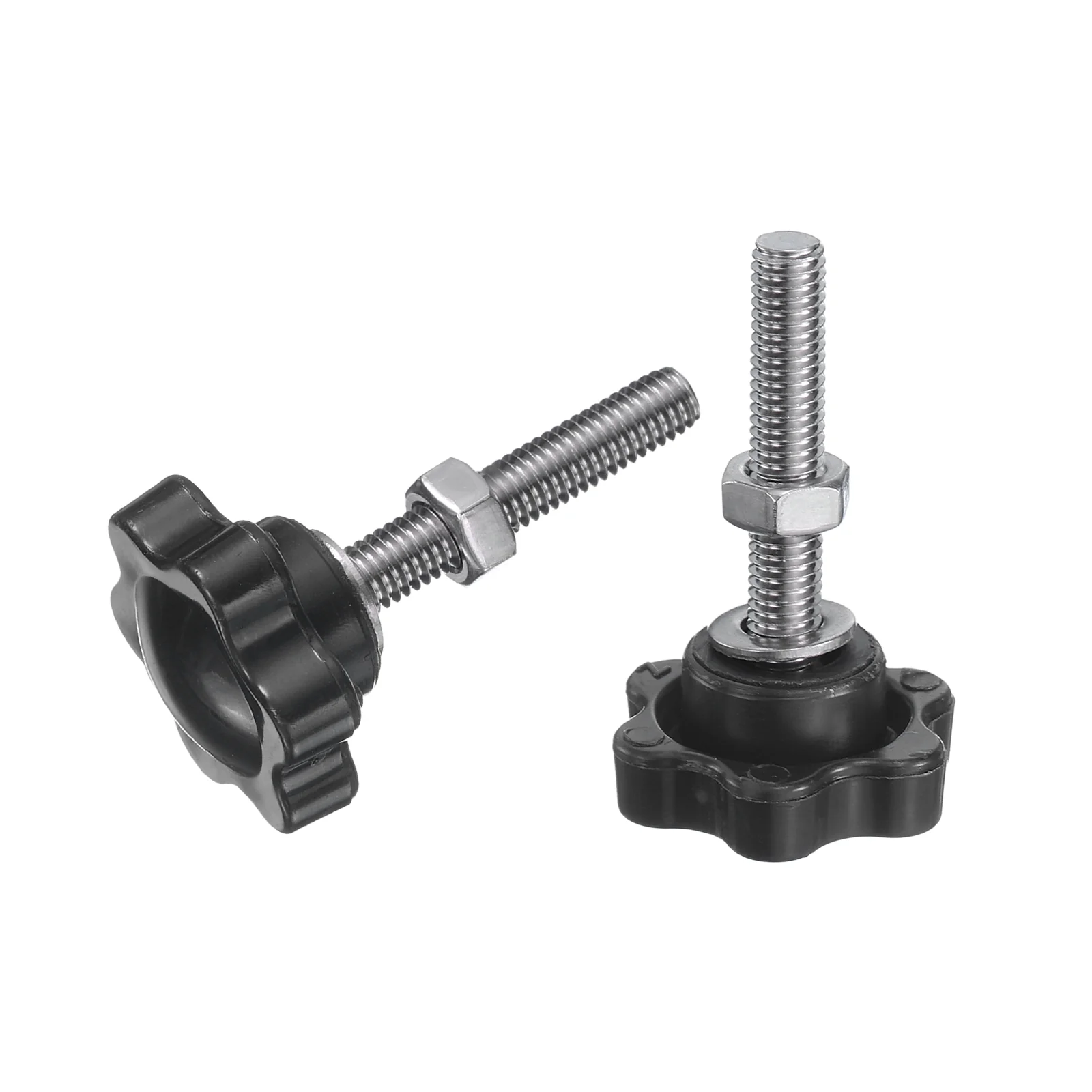 Uxcell 8pcs Star Knobs M5 x 25mm 304 Stainless Steel Stud 25mm 6-Star Head Nuts Washers - Image 4