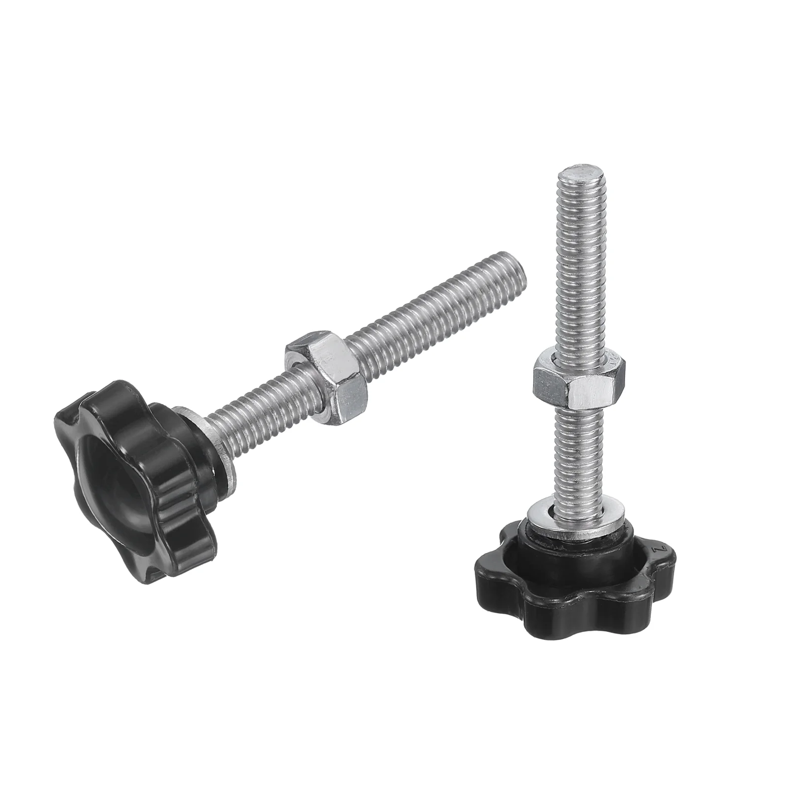 Uxcell 8pcs Star Knobs M6 x 45mm 304 Stainless Steel Stud 25mm 6-Star Head Nuts Washers - Image 4