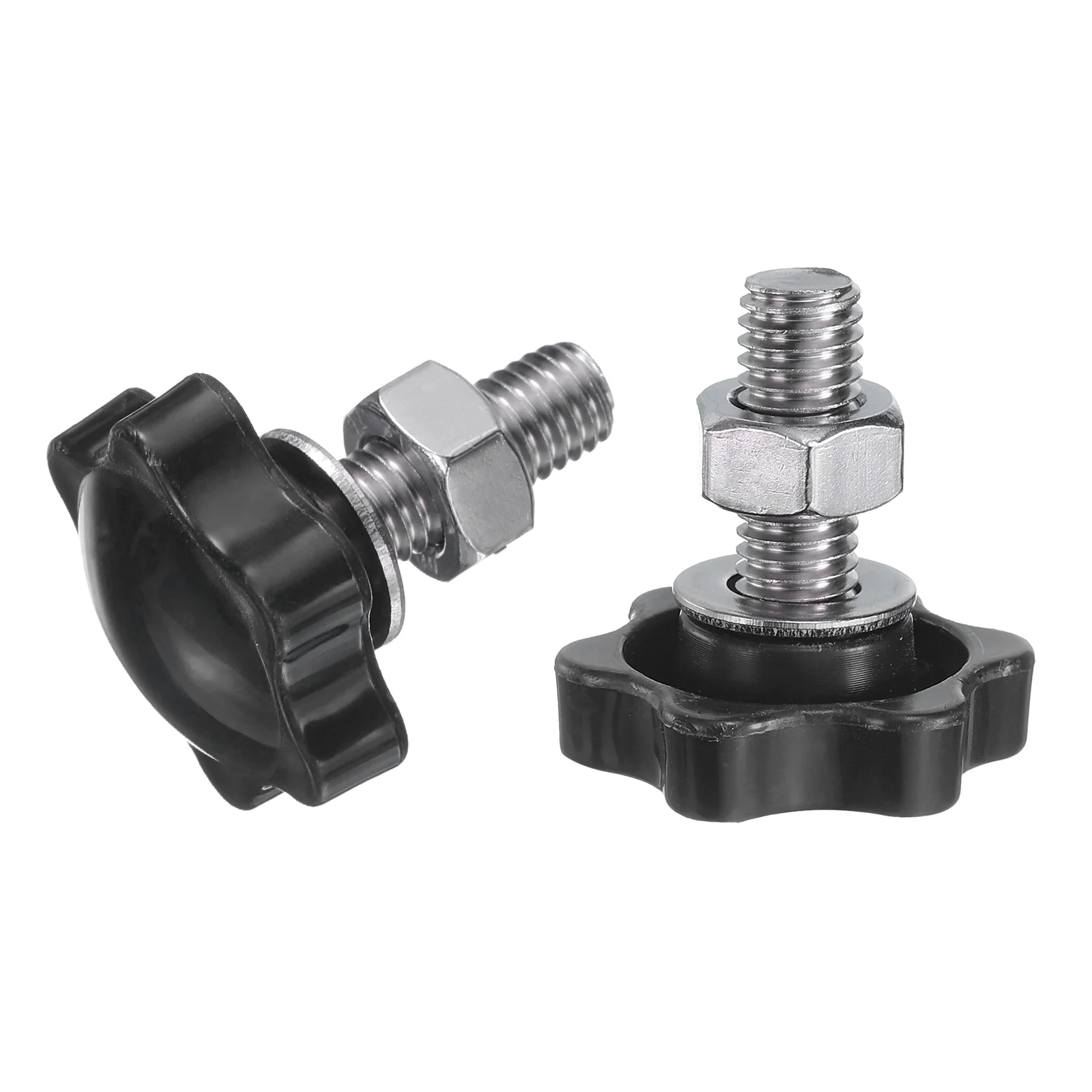 Uxcell 8pcs Star Knobs M8 x 20mm 304 Stainless Steel Stud 32mm 6-Star Head Nuts Washers - Image 4