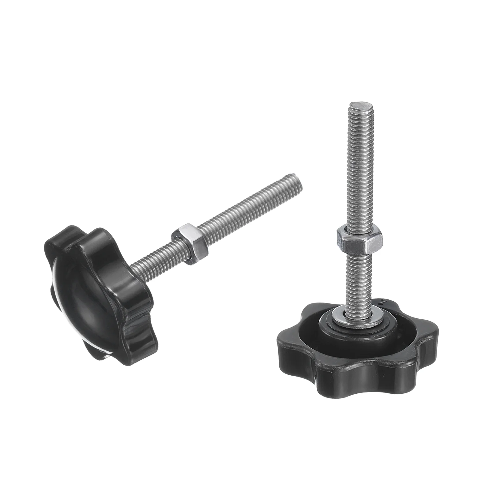 Uxcell 8pcs Star Knobs M5 x 45mm 304 Stainless Steel Stud 32mm 6-Star Head Nuts Washers - Image 4
