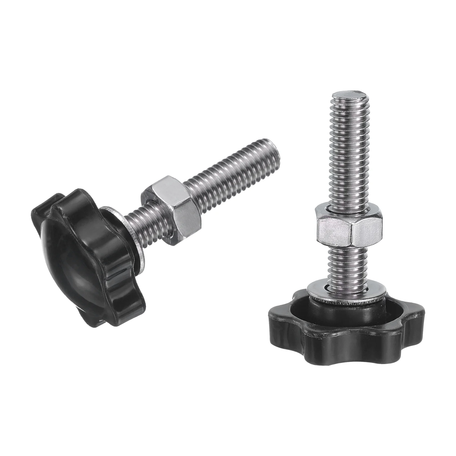 Uxcell 8pcs Star Knobs M8 x 50mm 304 Stainless Steel Stud 32mm 6-Star Head Nuts Washers - Image 4