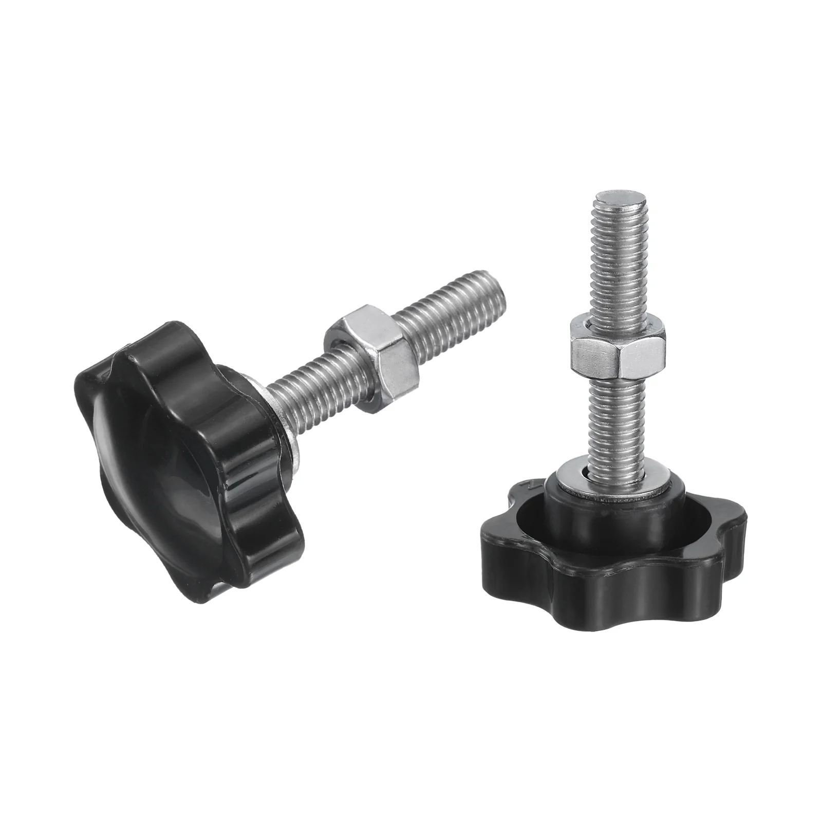 Uxcell 4pcs Star Knobs M8 x 40mm 304 Stainless Steel Stud 38mm 6-Star Head Nuts Washers - Image 4