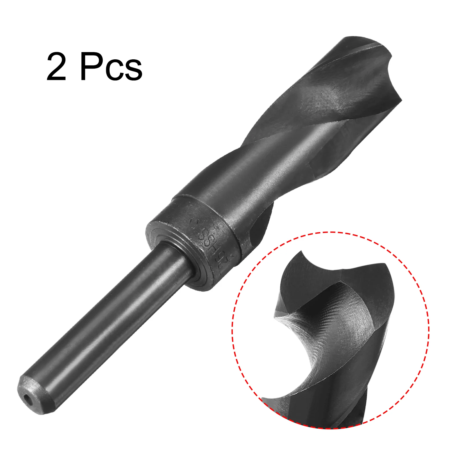 Uxcell 2pcs 26mm Twist Drill Bits Black Nitride Coated HSS-9341 with 1/2" Reduced Shank - Image 3