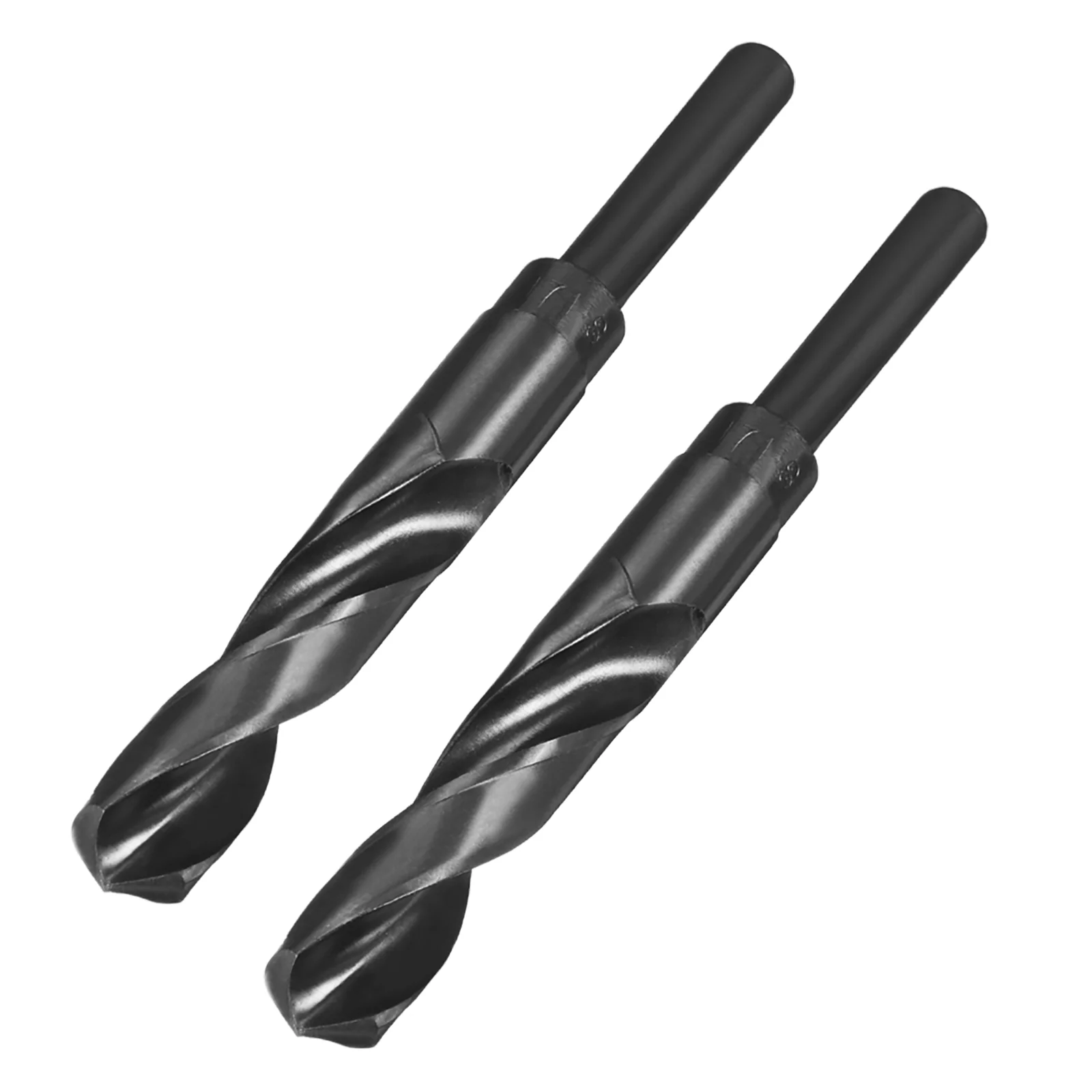 Uxcell 2pcs 17mm Twist Drill Bits Black Nitride Coated HSS-9341 with 1/2" Reduced Shank