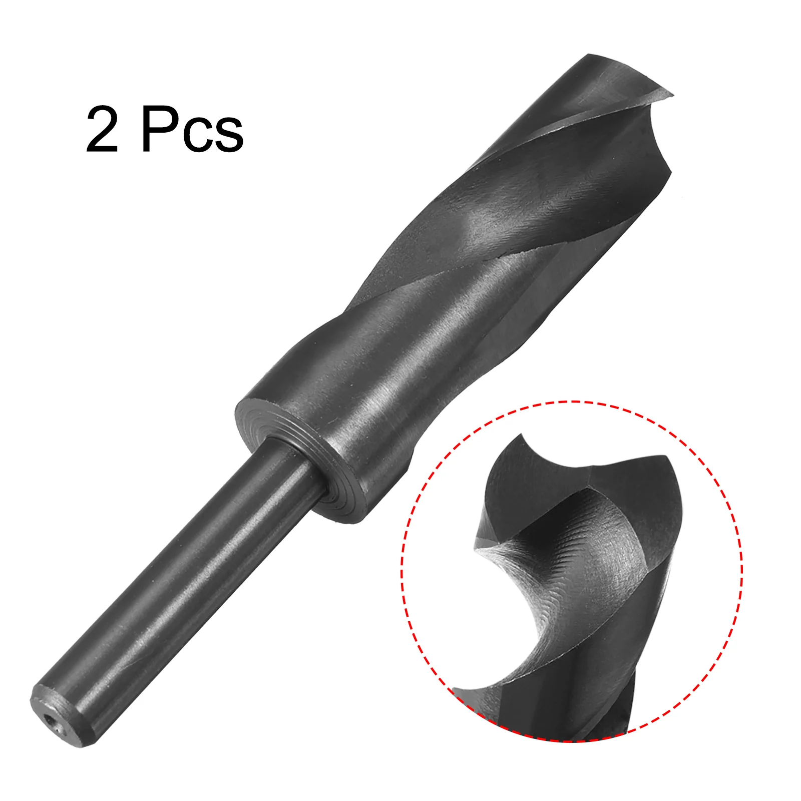 Uxcell 2pcs 27mm Twist Drill Bits Black Nitride Coated HSS-9341 with 1/2" Reduced Shank - Image 3