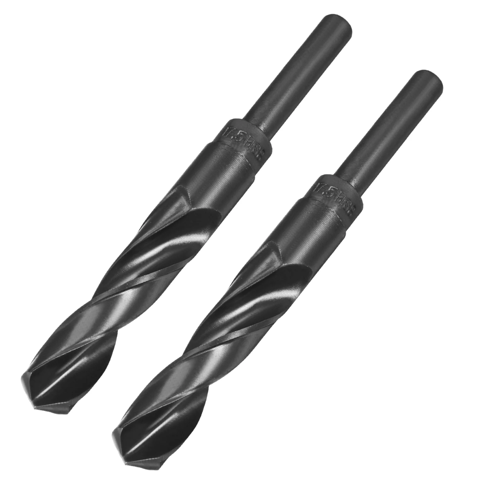 Uxcell 2pcs 18.5mm Twist Drill Bits Black Nitride Coated HSS-9341 1/2" Reduced Shank