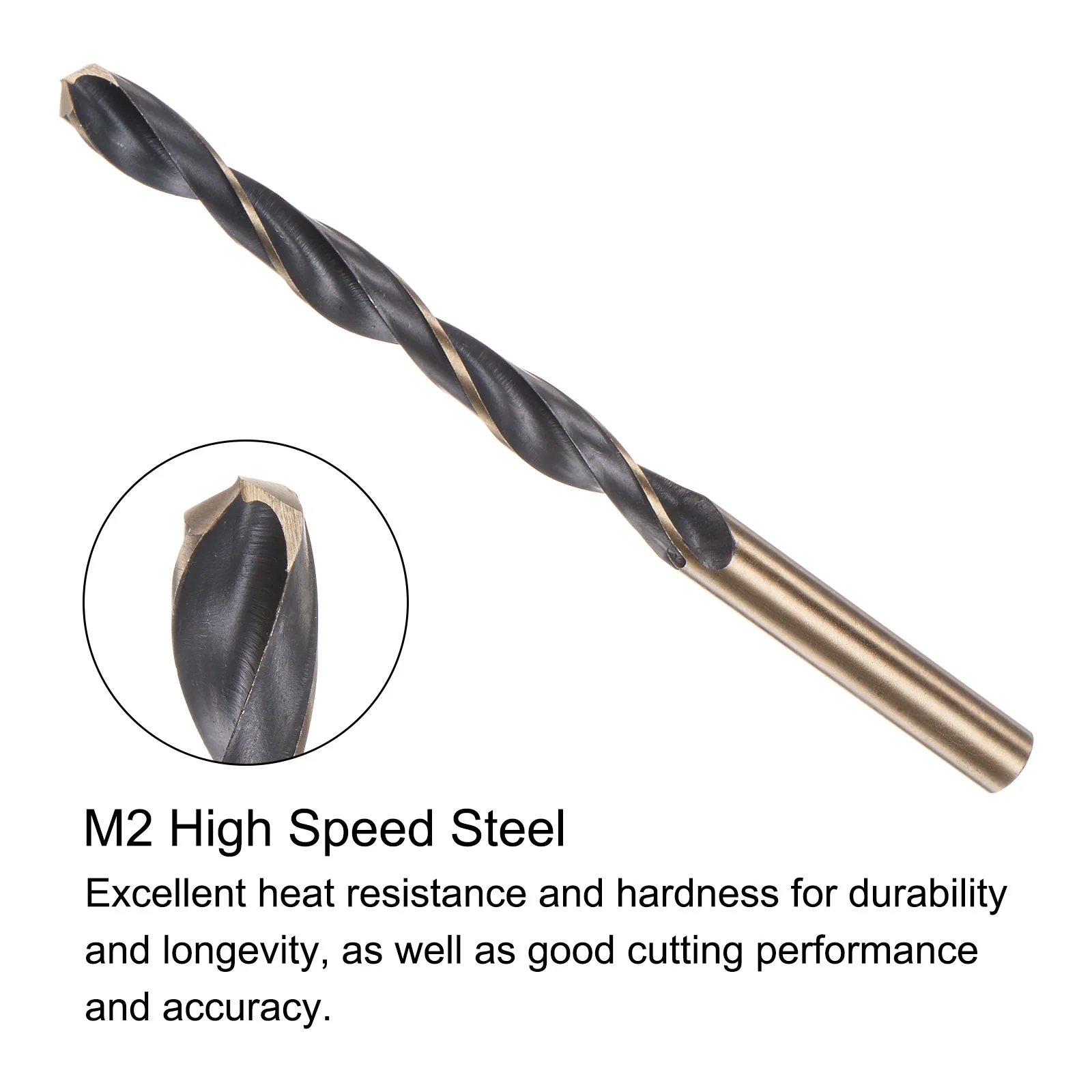 Uxcell 4pcs 7mm Titanium & Nitride Coated M2 High Speed Steel Twist Jobber Drill Bits - Image 4