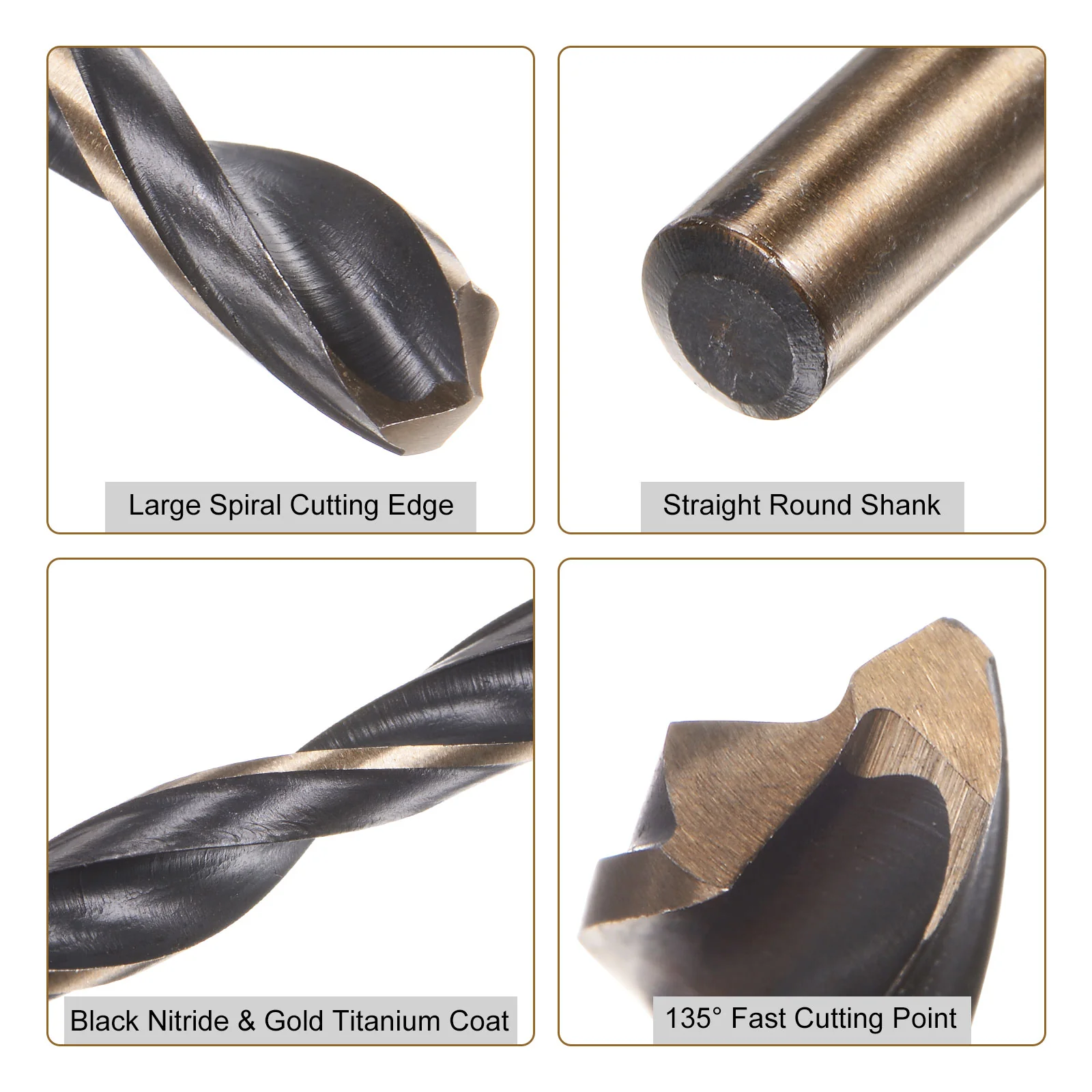 Uxcell 24pcs 6mm Titanium & Nitride Coated M2 High Speed Steel Twist Jobber Drill Bits - Image 3