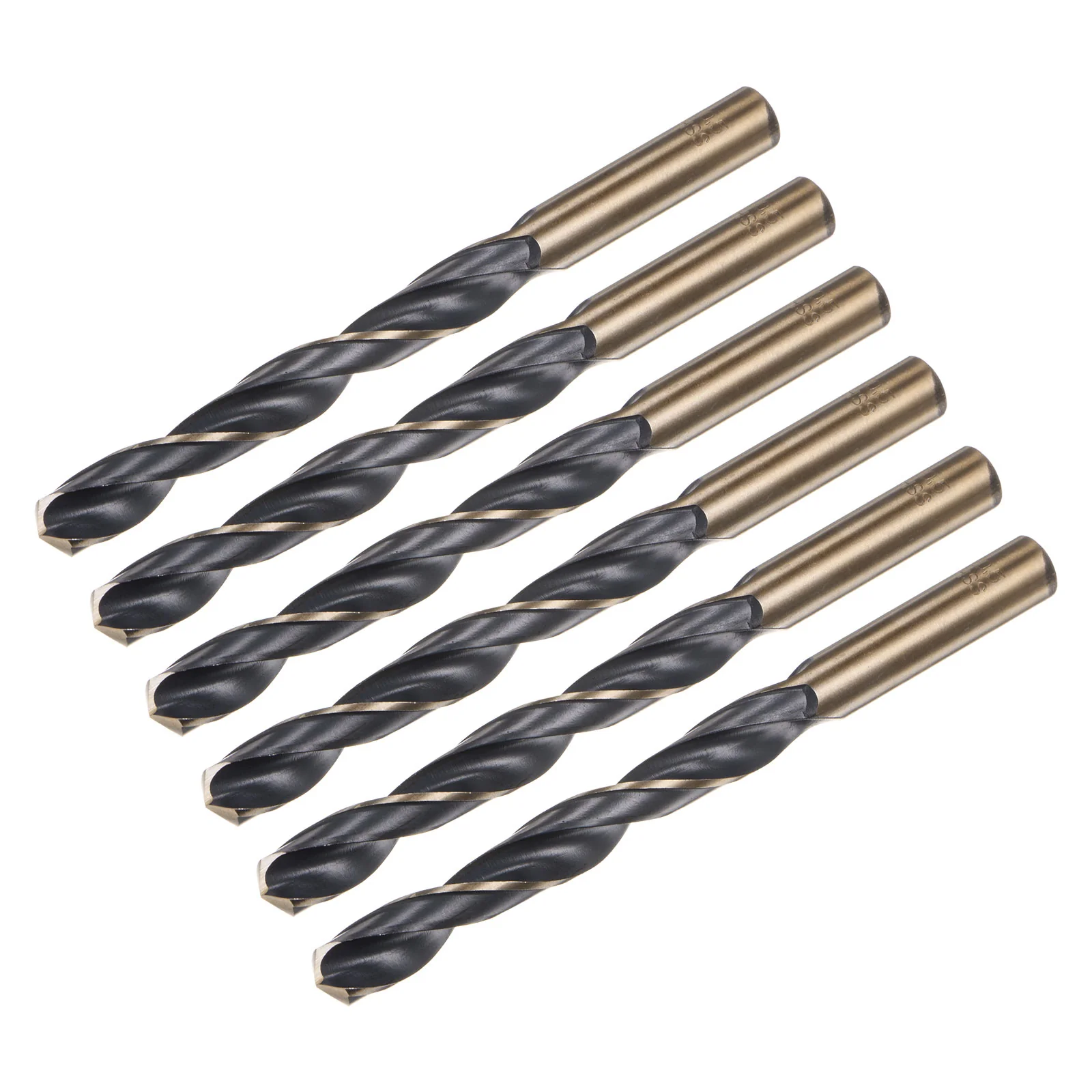 Uxcell 6pcs 10.5mm Titanium & Nitride Coated M2 High Speed Steel Twist Jobber Drill Bit