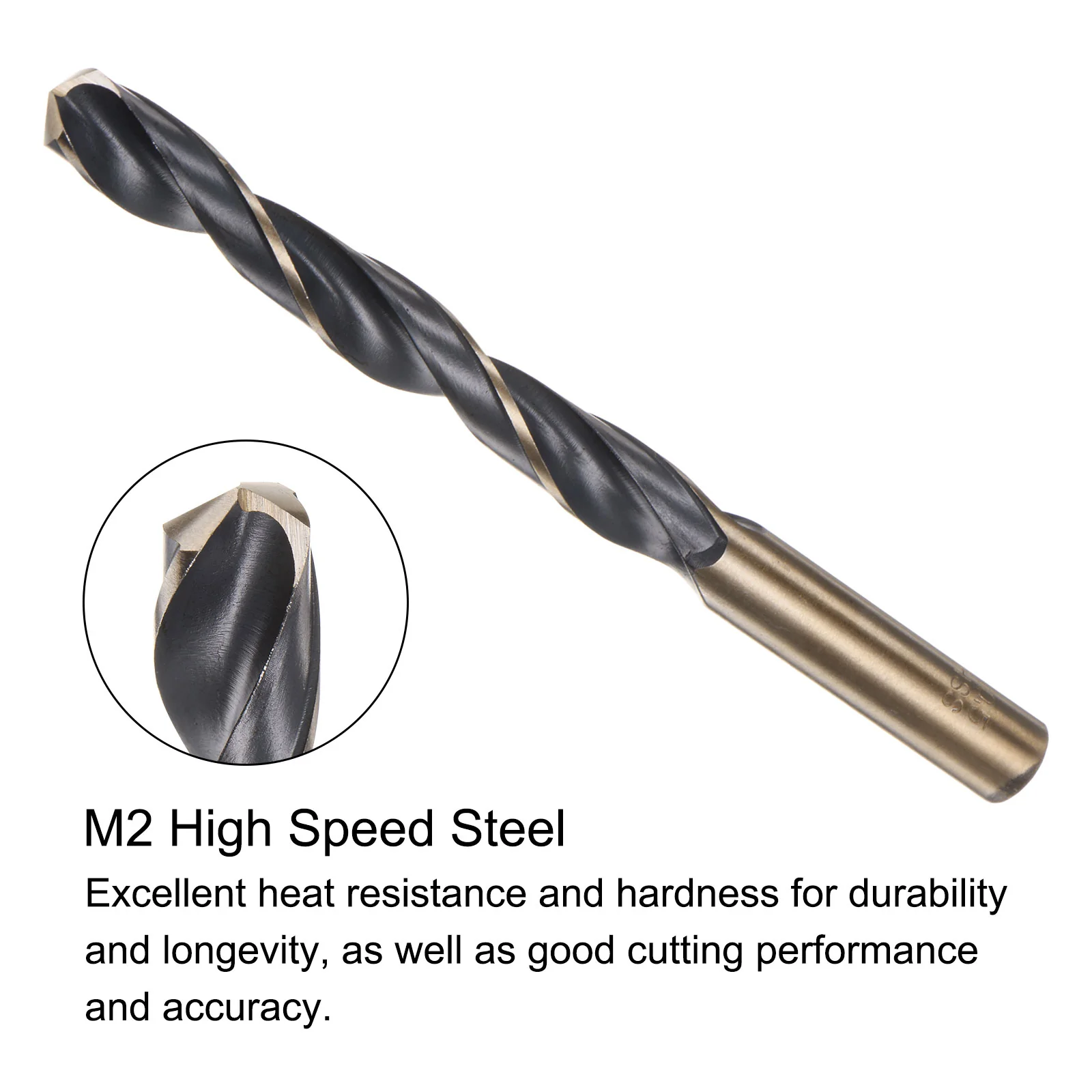 Uxcell 6pcs 10.5mm Titanium & Nitride Coated M2 High Speed Steel Twist Jobber Drill Bit - Image 4