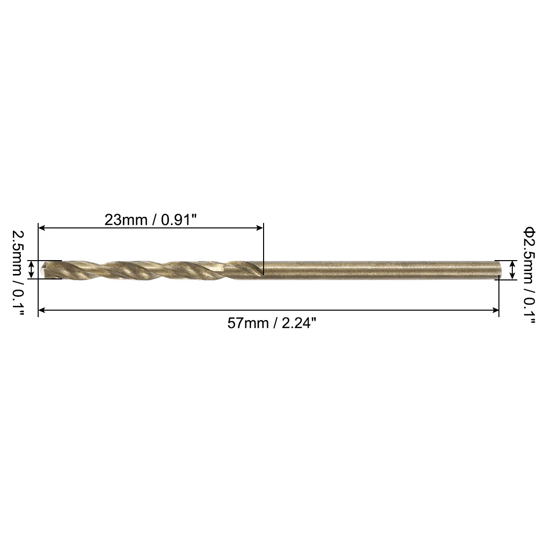 Uxcell 30pcs Straight Shank Twist Drill Bits 2.5mm TiN Coated High Speed Steel 4341 - Image 2