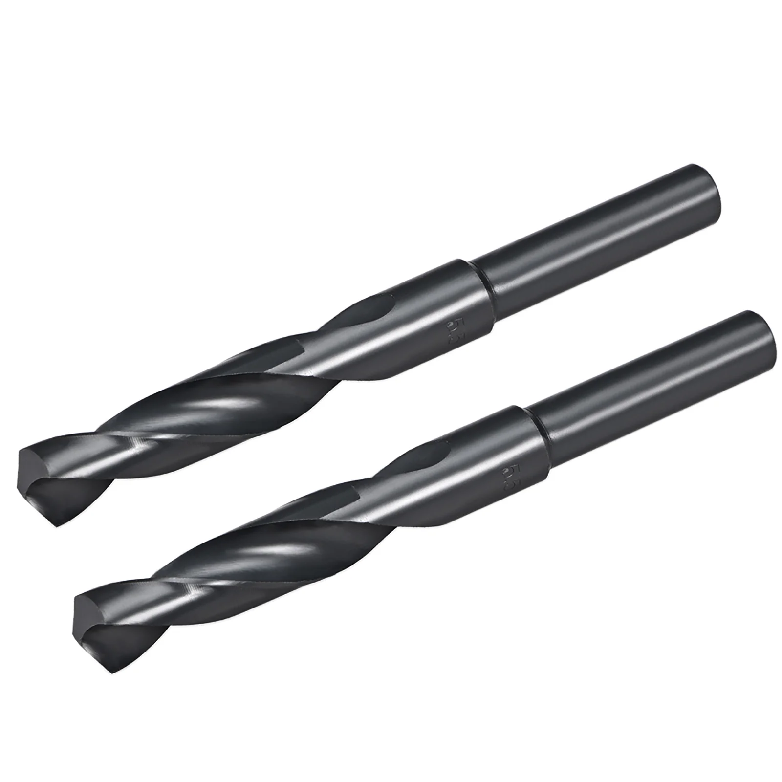 Uxcell 2pcs 15mm Twist Drill Bits Black Nitride Coated HSS-6542 with 1/2" Reduced Shank