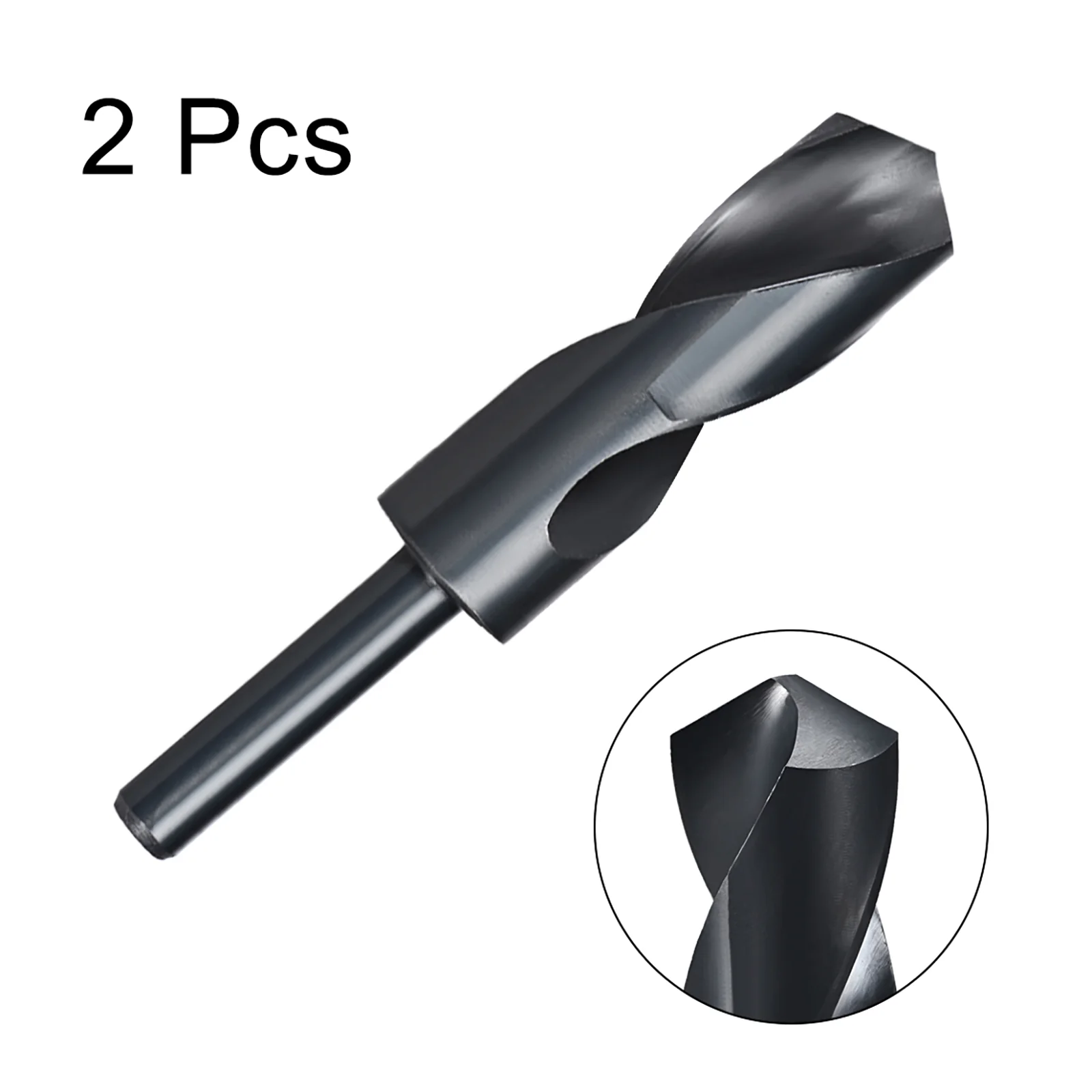 Uxcell 2pcs 28mm Twist Drill Bits Black Nitride Coated HSS-6542 with 1/2" Reduced Shank - Image 3