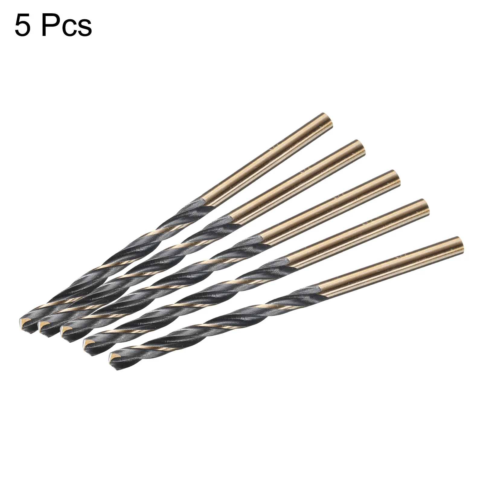 Uxcell 5pcs Straight Shank Twist Drill Bits 3.8mm TiN Coated High Speed Steel 4341 - Image 5