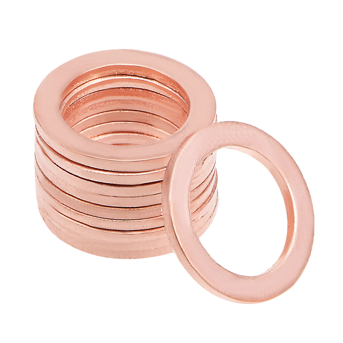Uxcell 10Pcs 14mm x 20mm x 1.5mm Copper Flat Washer for Screw Bolt - Image 3