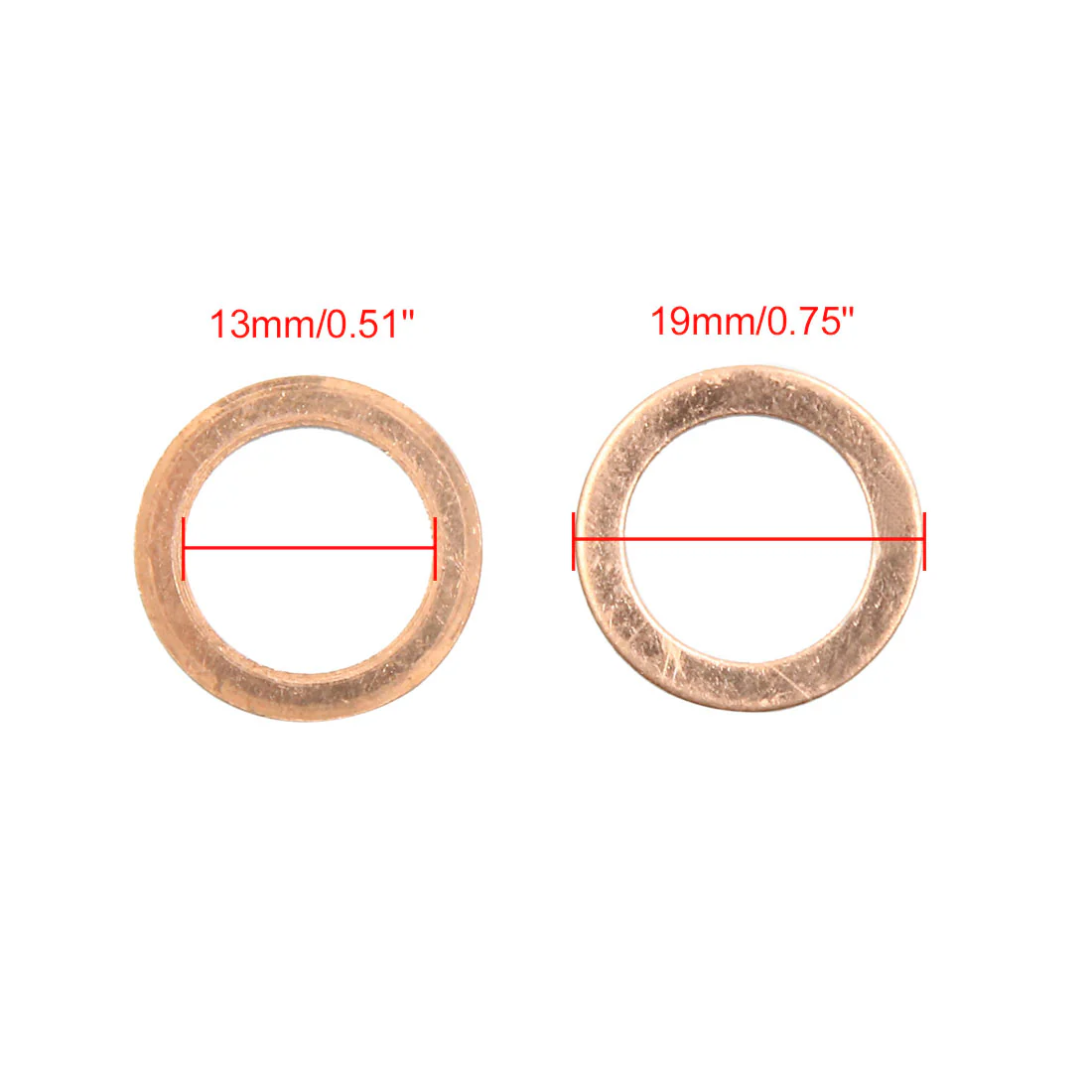 13mm Inner Dia Copper Crush Washers Flat Car Sealing Gaskets Rings 20pcs - Image 5