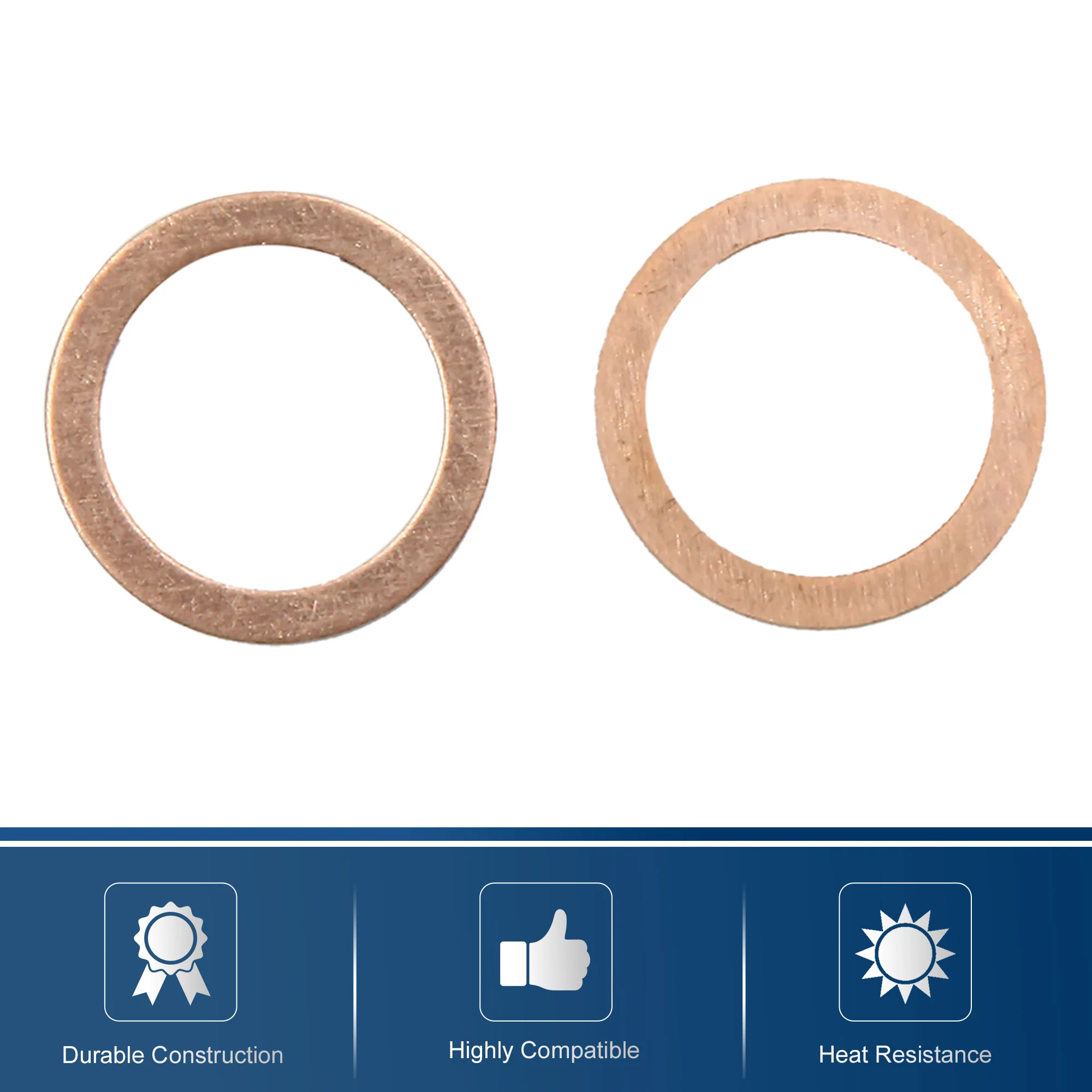 M15 x 20mm x 1mm Copper Crush Washers Car Flat Sealing Plate Gaskets Rings 20pcs - Image 7