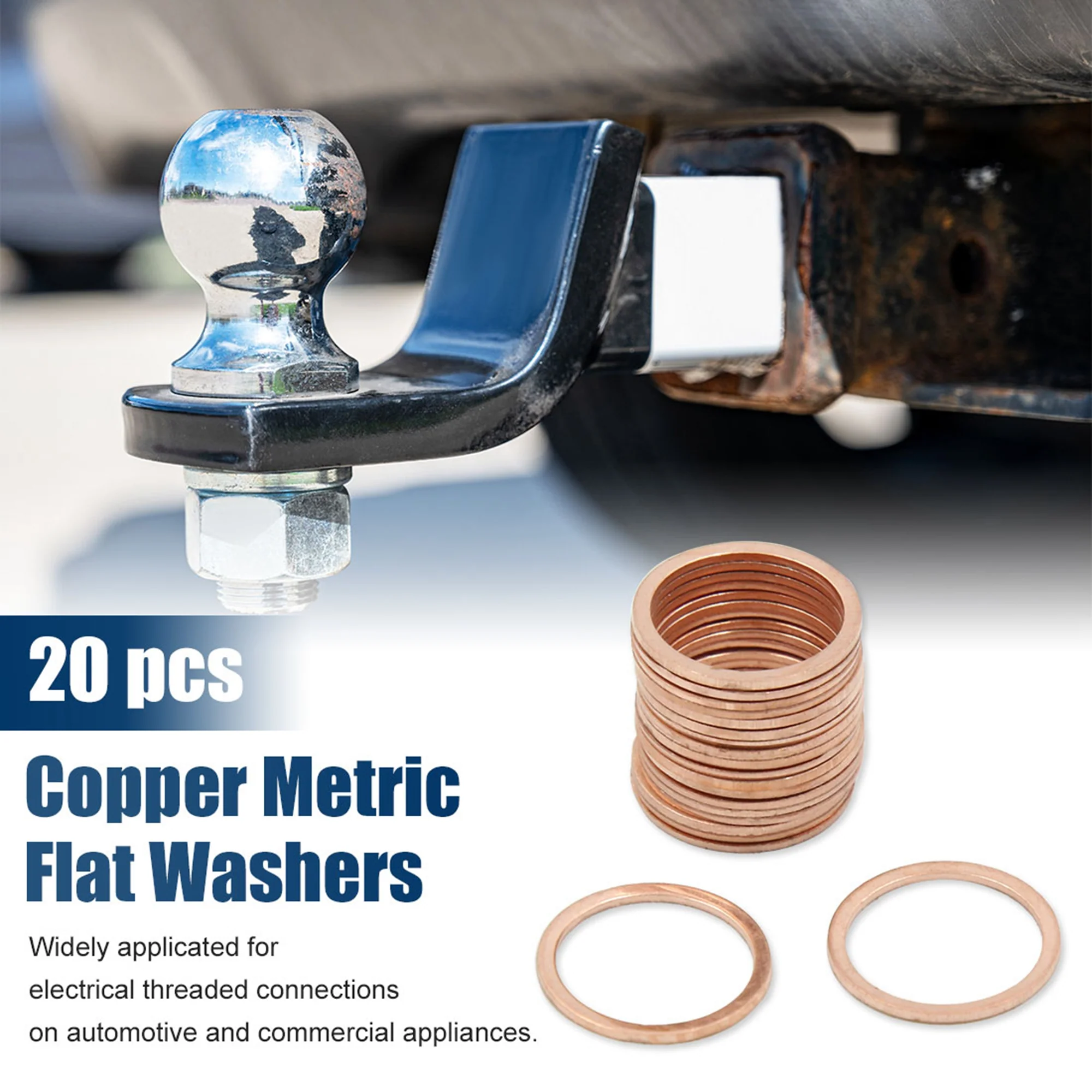 M17 x 21mm x 1mm Copper Crush Washers Flat Car Sealing Gaskets Plate Rings 20pcs - Image 2