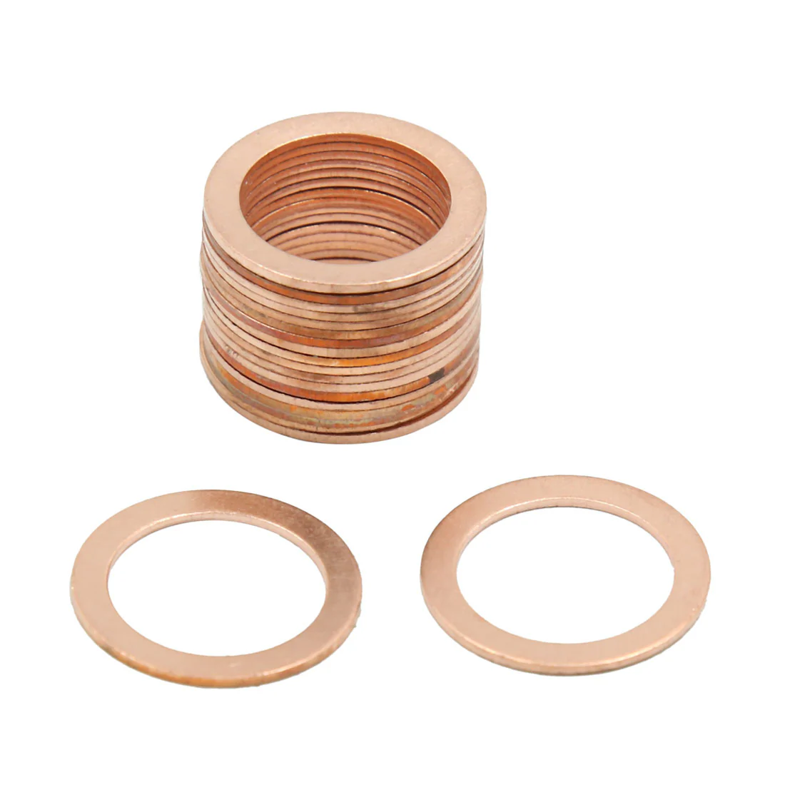 18mm Inner Dia Copper Crush Washers Flat Sealing Gaskets Rings 20pcs