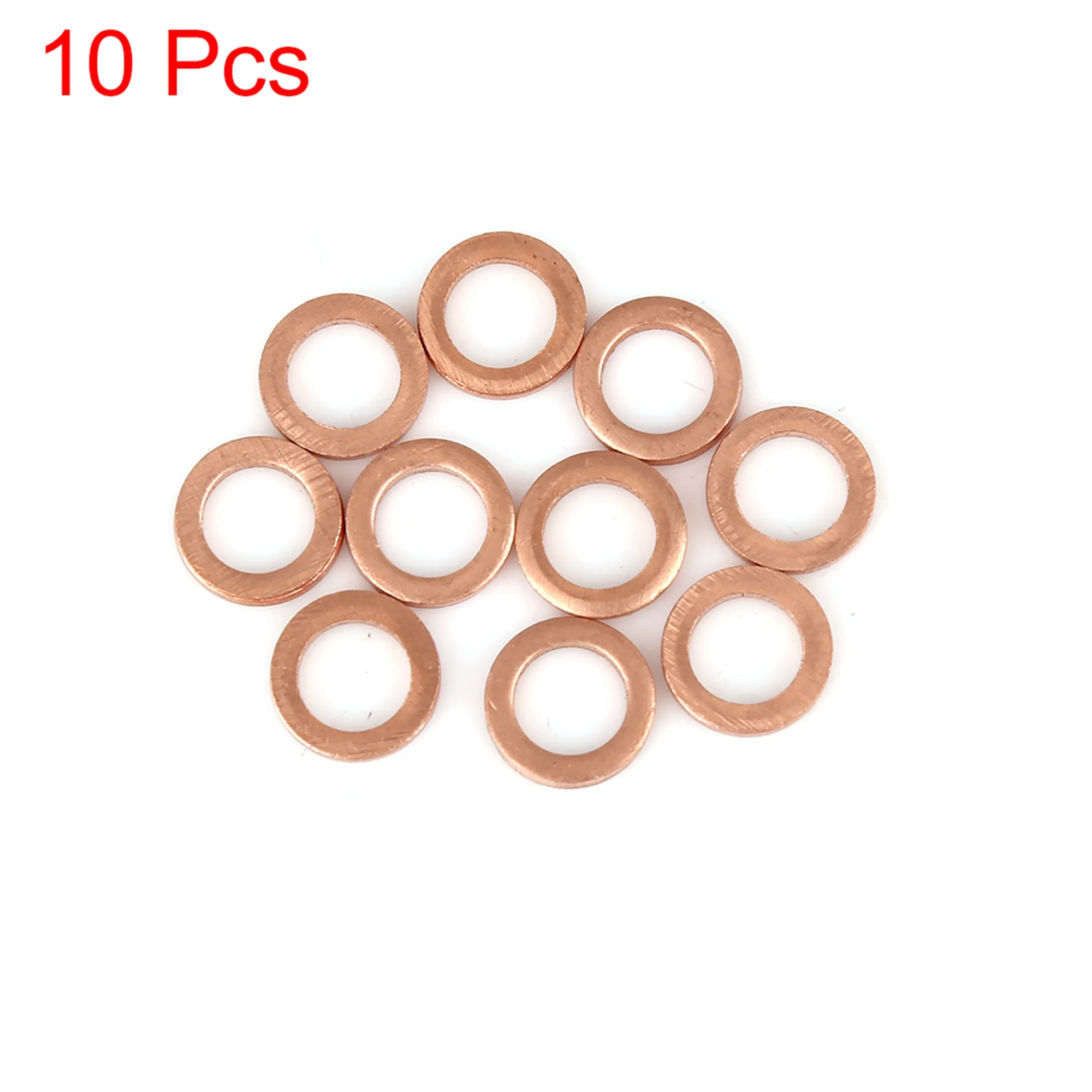 Copper Washer Flat Sealing Gasket Ring Spacer for Car 6 x 10 x 1.5mm 10pcs - Image 2