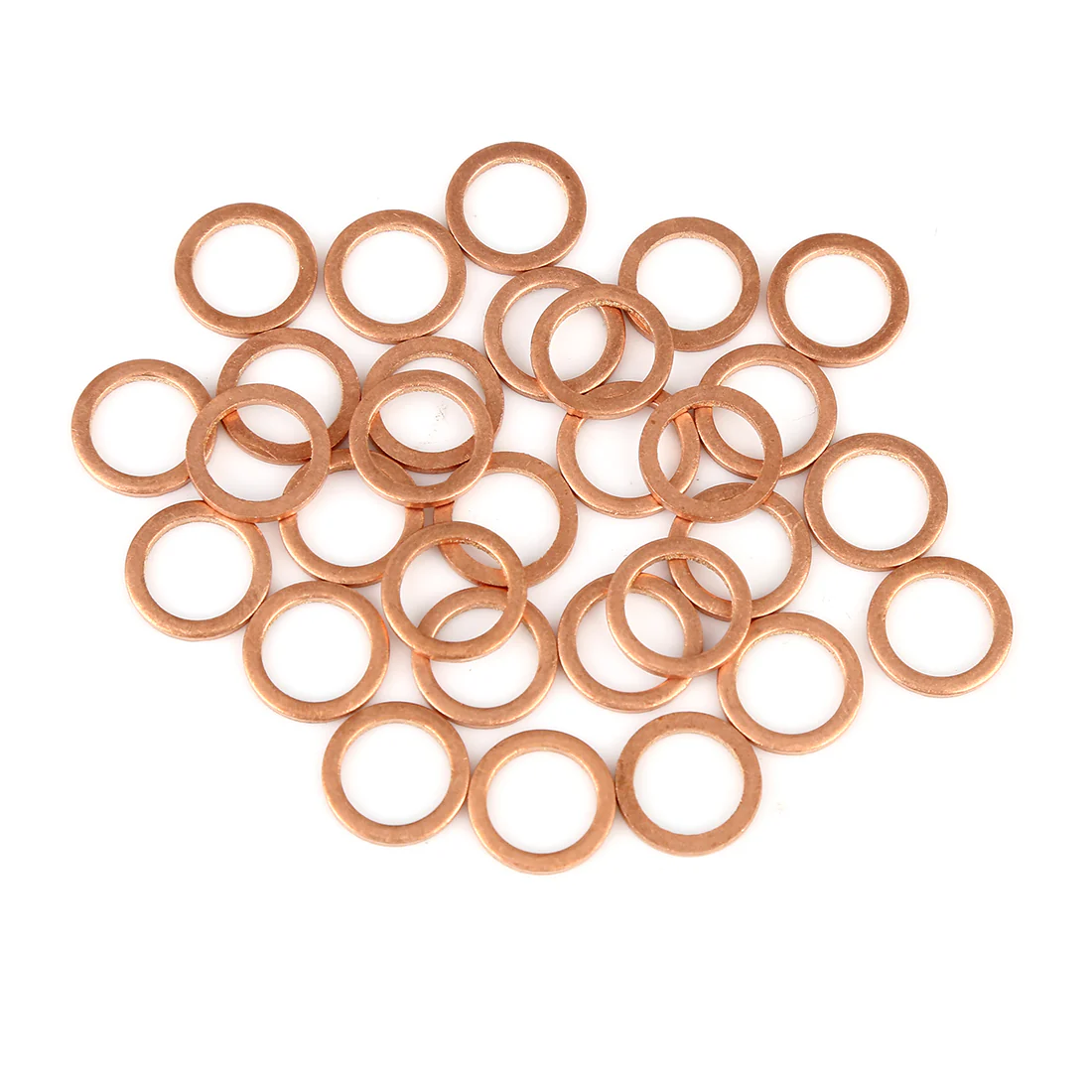 Copper Washer Flat Sealing Gasket Ring Spacer for Car 10 x 14 x 1.5mm 30pcs