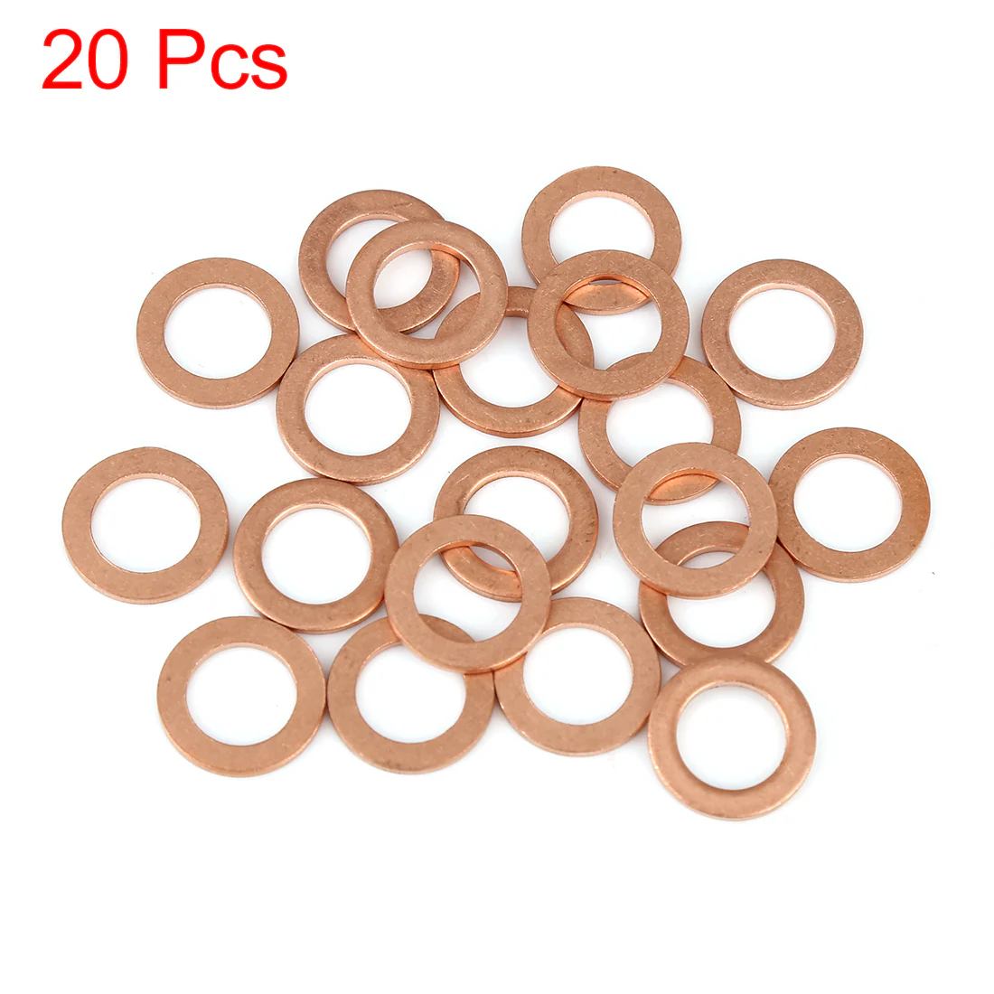 20pcs Copper Washer Flat Sealing Gasket Ring Spacer for Car 10 x 15 x 1.5mm - Image 2