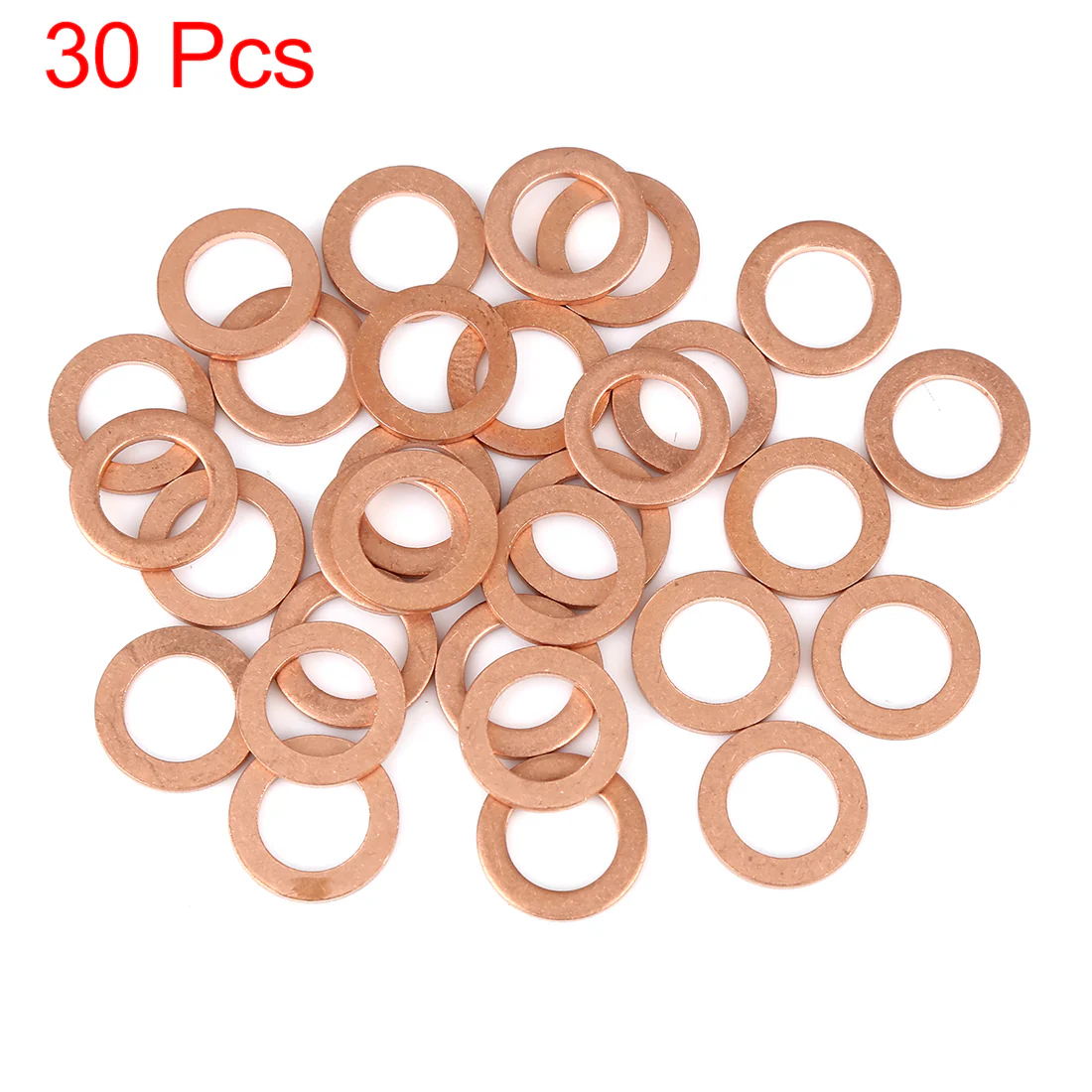 30pcs Copper Washer Flat Sealing Gasket Ring Spacer for Car 10 x 16 x 1.5mm - Image 2