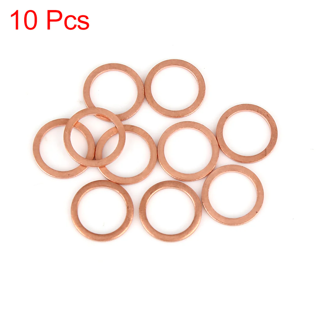 10pcs Copper Washer Flat Sealing Gasket Ring Spacer for Car 12 x 16 x 1.5mm - Image 2