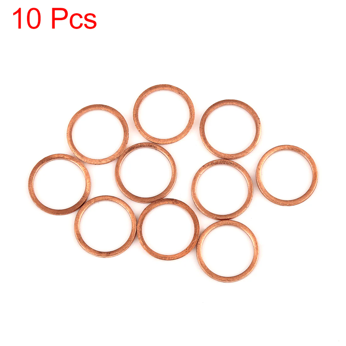 10pcs Copper Washer Flat Sealing Gasket Ring Spacer for Car 15 x 19 x 1.5mm - Image 2