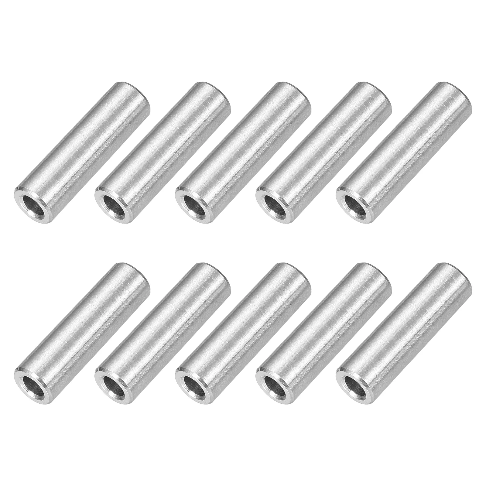 Uxcell 10 Pcs Stainless Steel Spacers, 3mm ID x 6mm OD x 20mmL 304 Stainless Steel Bushing Screw Standoff Unthreaded Round Spacer for 1/8" or M3 Screws Bolts Nuts