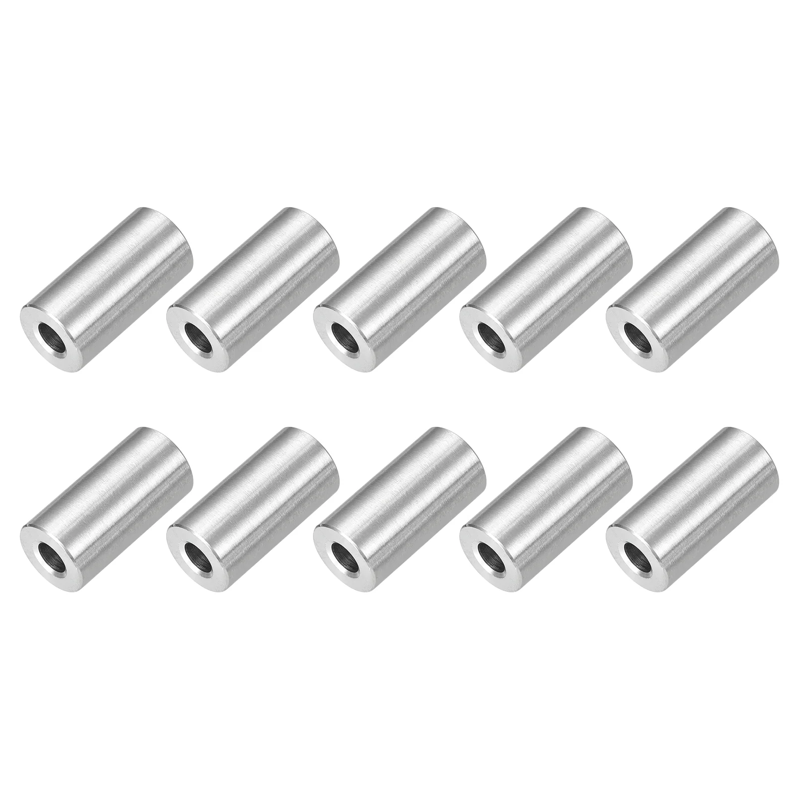 Uxcell 10 Pcs Stainless Steel Spacers, 6mm ID x 14mm OD x 28mmL 304 Stainless Steel Bushing Screw Standoff Unthreaded Round Spacer for 1/4" or M6 Screws Bolts Nuts