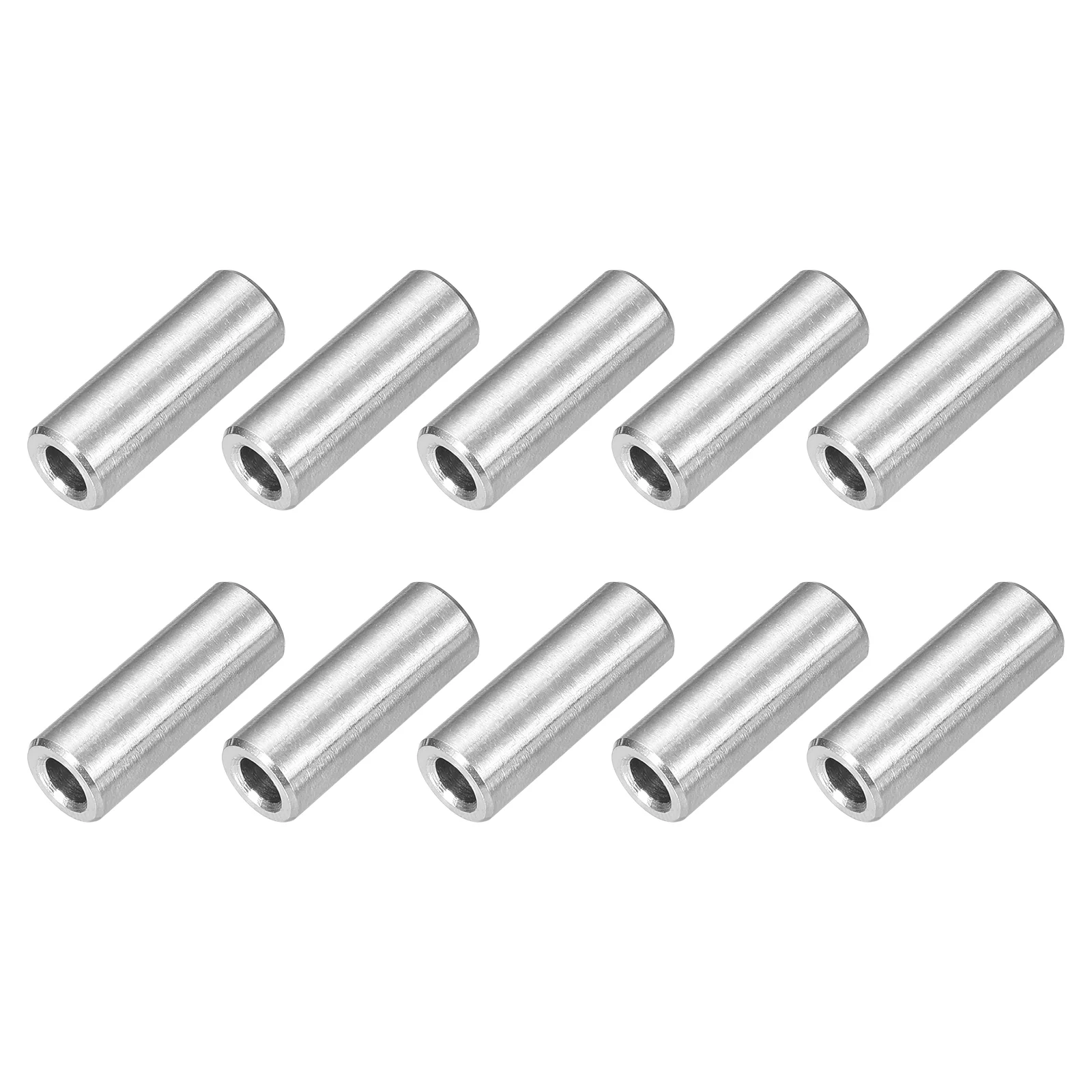Uxcell 10 Pcs Stainless Steel Spacers, 3mm ID x 6mm OD x 16mmL 304 Stainless Steel Bushing Screw Standoff Unthreaded Round Spacer for 1/8" or M3 Screws Bolts Nuts