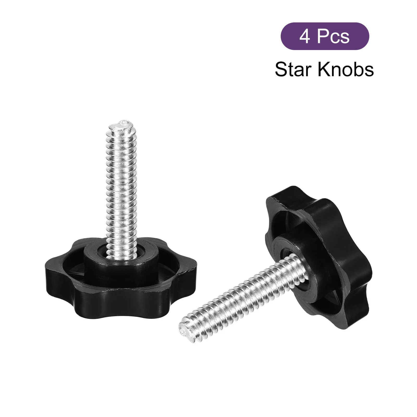 Uxcell 4Pcs Clamping Screw Knob, M6 x 25mm Hex Shaped Star Knob, 25mm Dia - Image 3