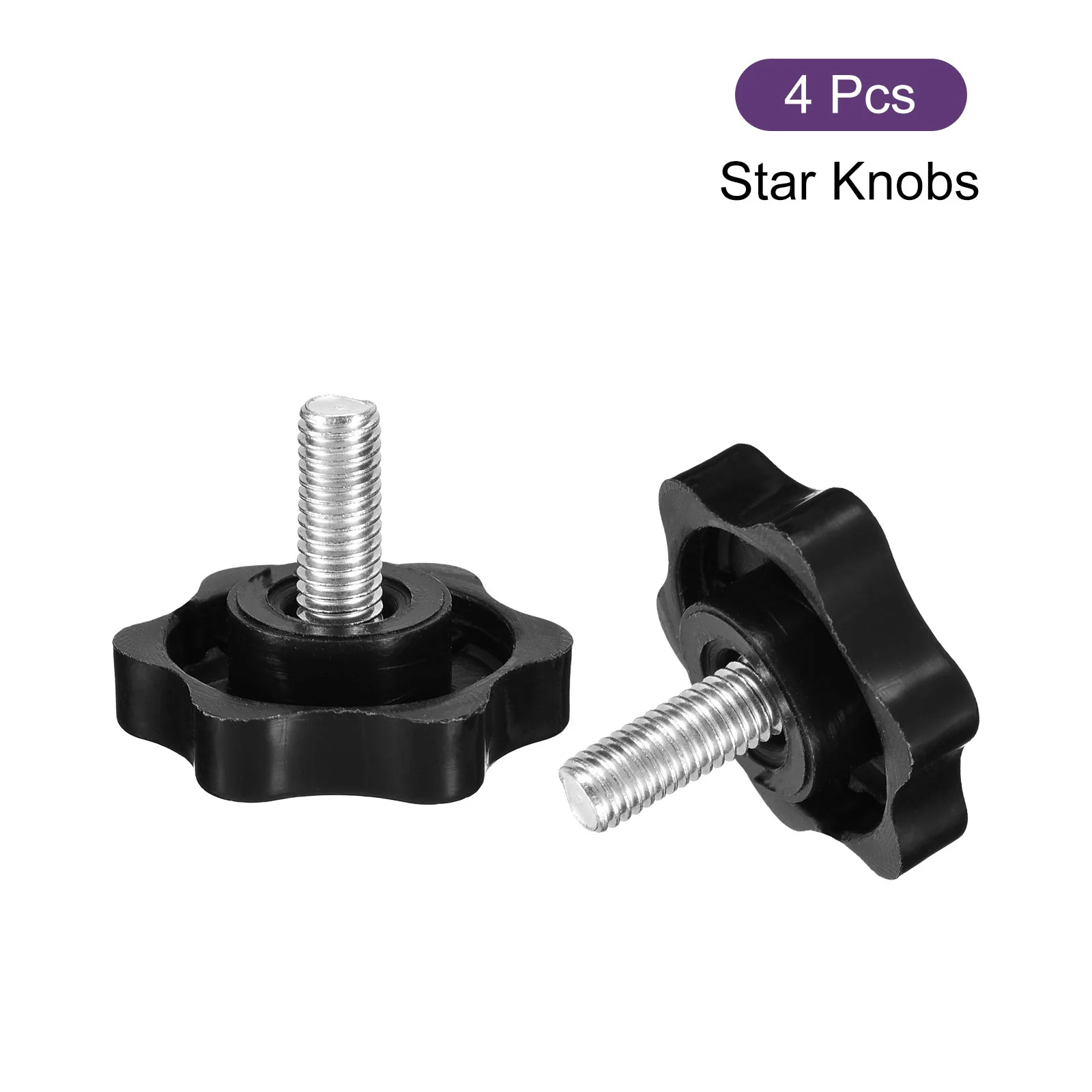Uxcell 4Pcs Clamping Screw Knob, M6 x 14mm Hex Shaped Star Knob, 32mm Dia - Image 3