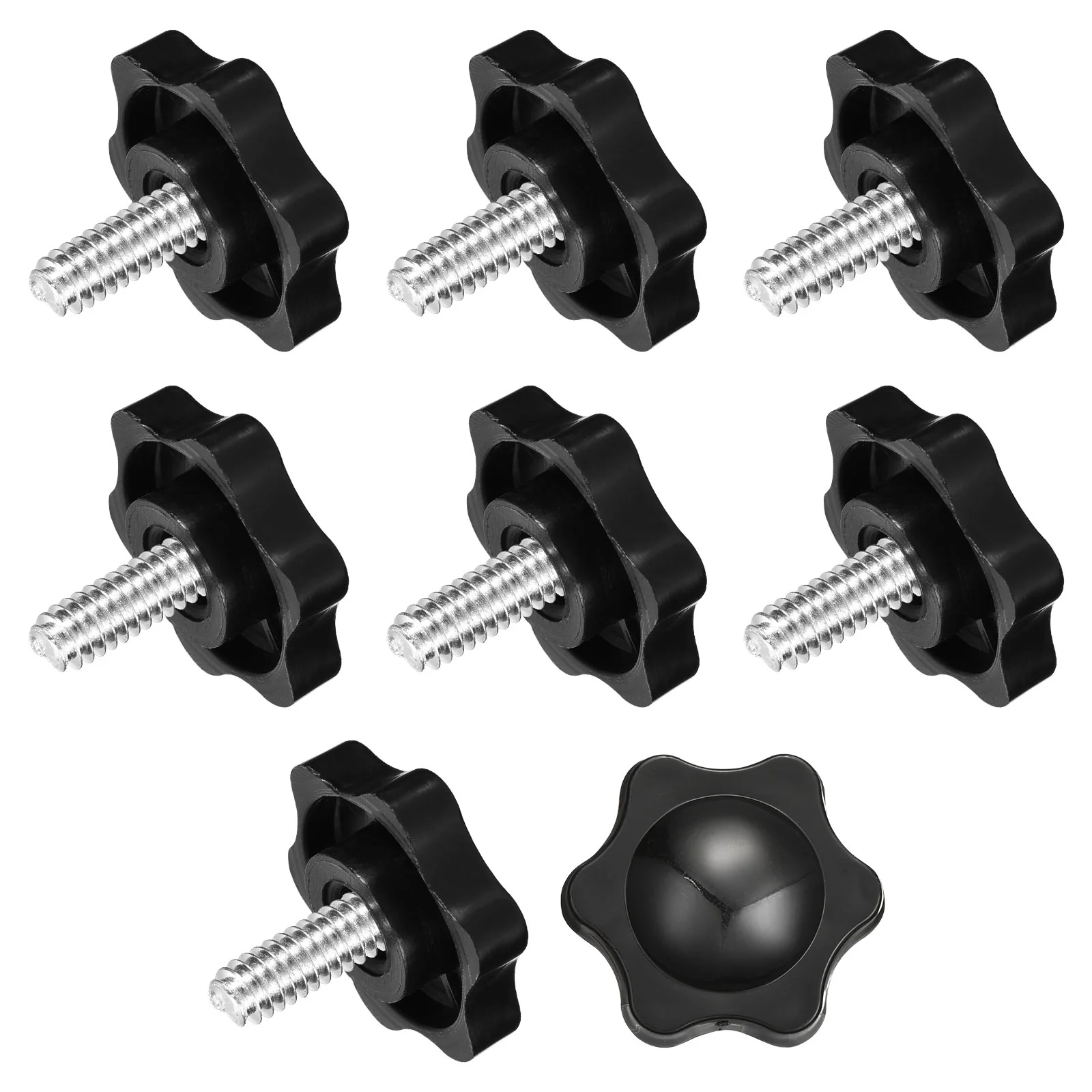 Uxcell 8Pcs Clamping Screw Knob, M6 x 14mm Hex Shaped Star Knob, 25mm Dia