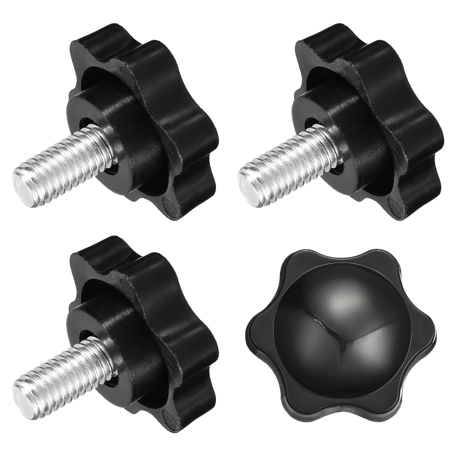 Uxcell 4Pcs Clamping Screw Knob, 1/4-20 x 0.47" Hex Shaped Star Knob, 32mm Dia