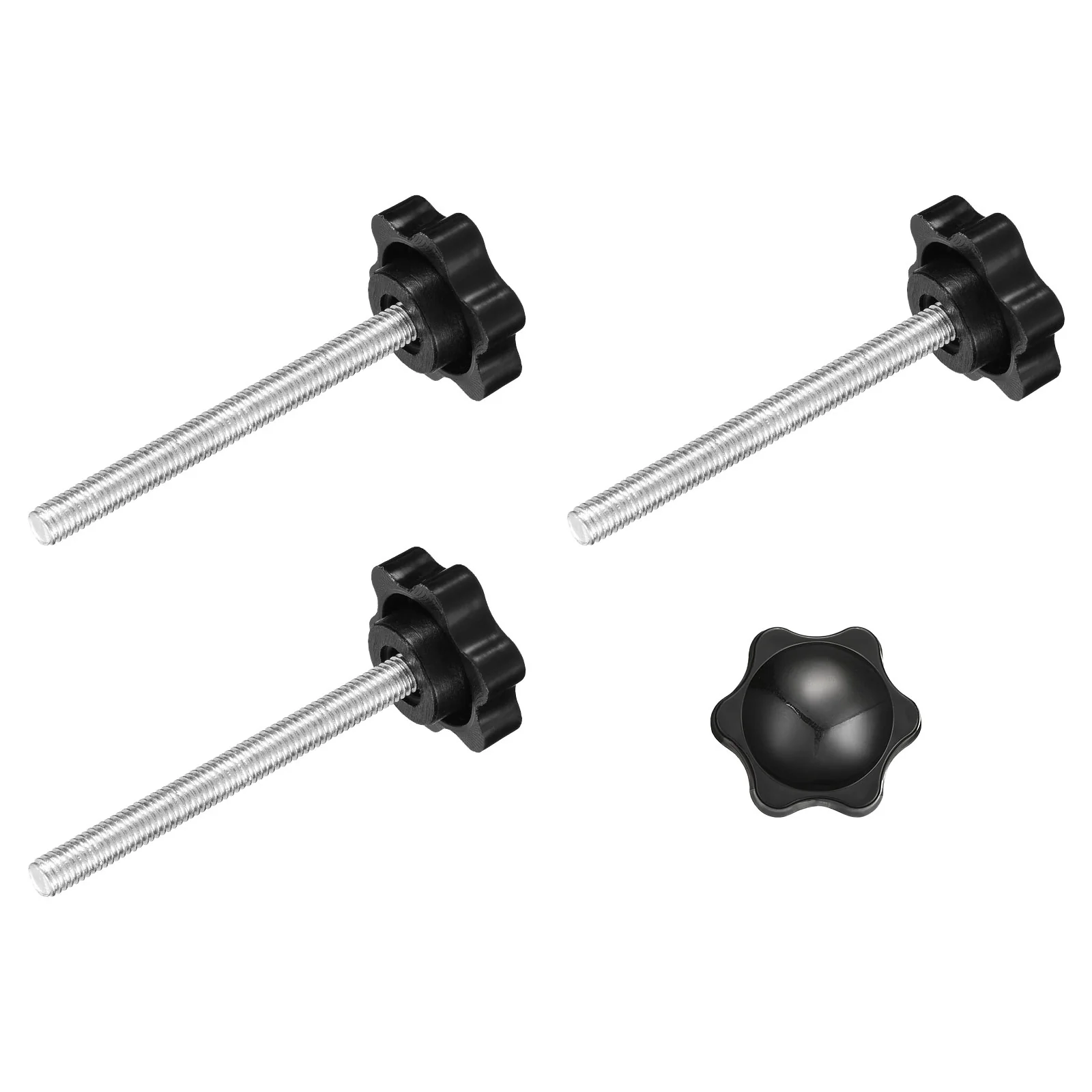 Uxcell 4Pcs Clamping Screw Knob, M5 x 50mm Hex Shaped Star Knob, 32mm Dia