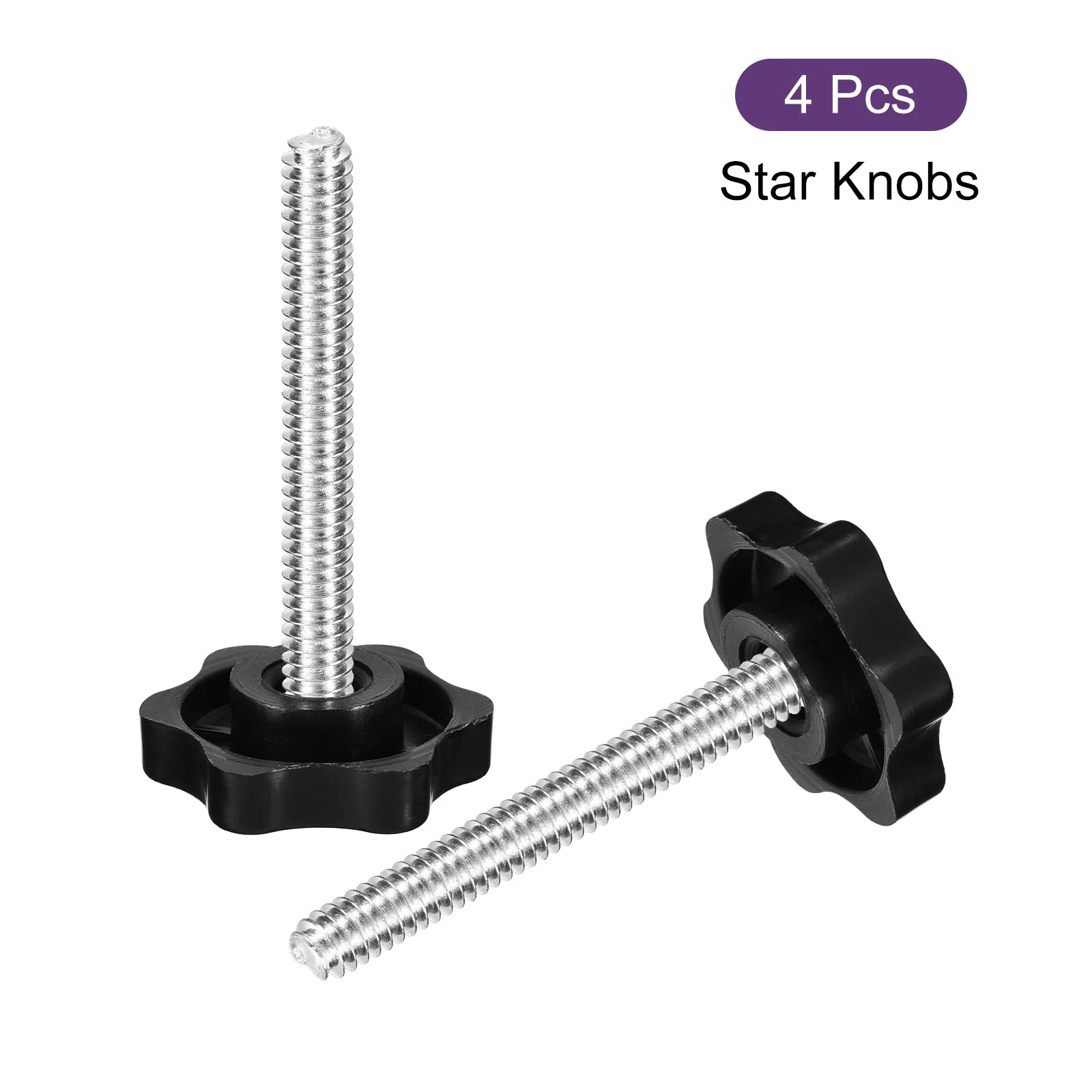 Uxcell 4Pcs Clamping Screw Knob, M6 x 45mm Hex Shaped Star Knob, 25mm Dia - Image 3
