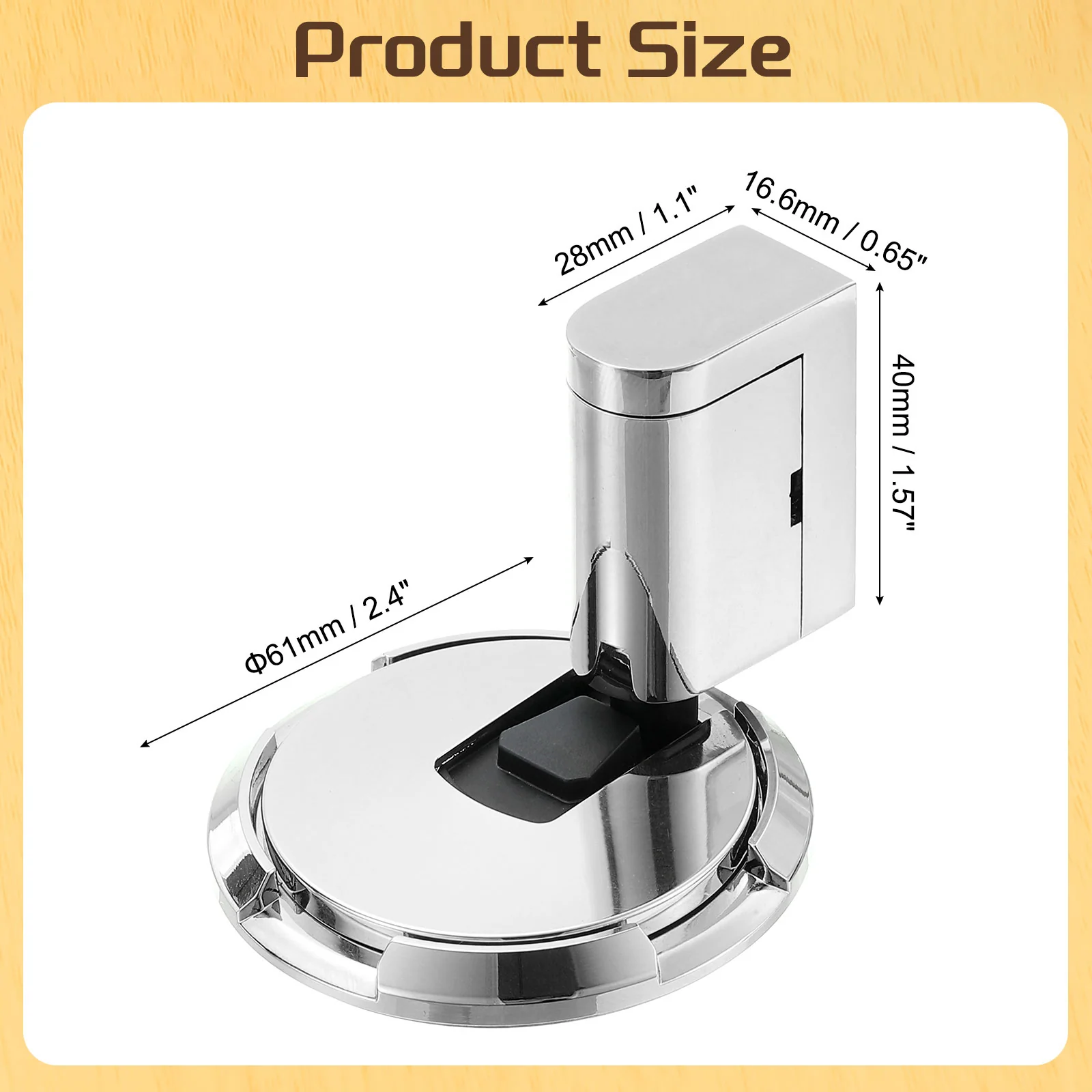 Uxcell Magnetic Door Stopper, Silent Magnetic Floor Door Stop with Adhesive, Silver - Image 2