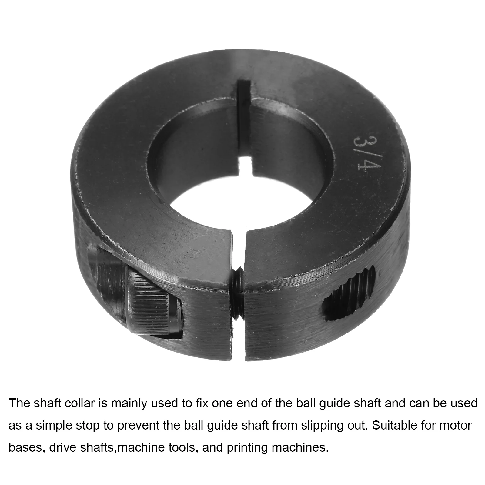 Shaft Collar 3/4" Bore Single Split Carbon Steel Clamping Collar Shaft Collars with Set Screw Black 2 Pack - Image 3