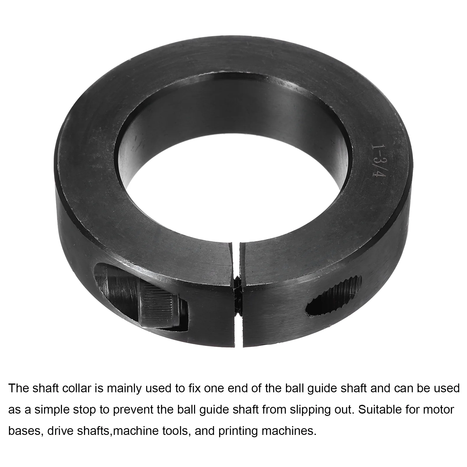 Shaft Collar 1 3/4" Bore Single Split Carbon Steel Clamping Collar Shaft Collars with Set Screw Black - Image 3