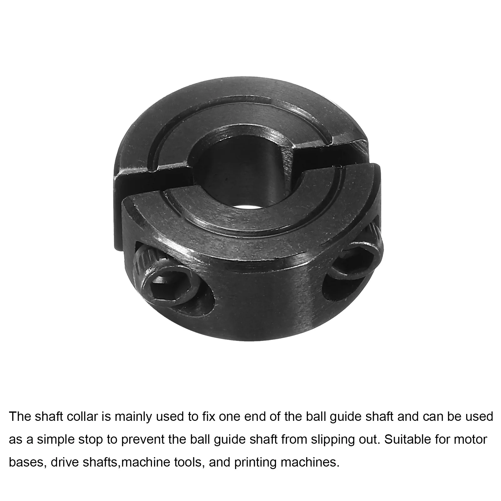 Shaft Collar 1/4" Bore Double Split Carbon Steel Clamping Collar Shaft Collars with Set Screw Black 4 Pack - Image 3