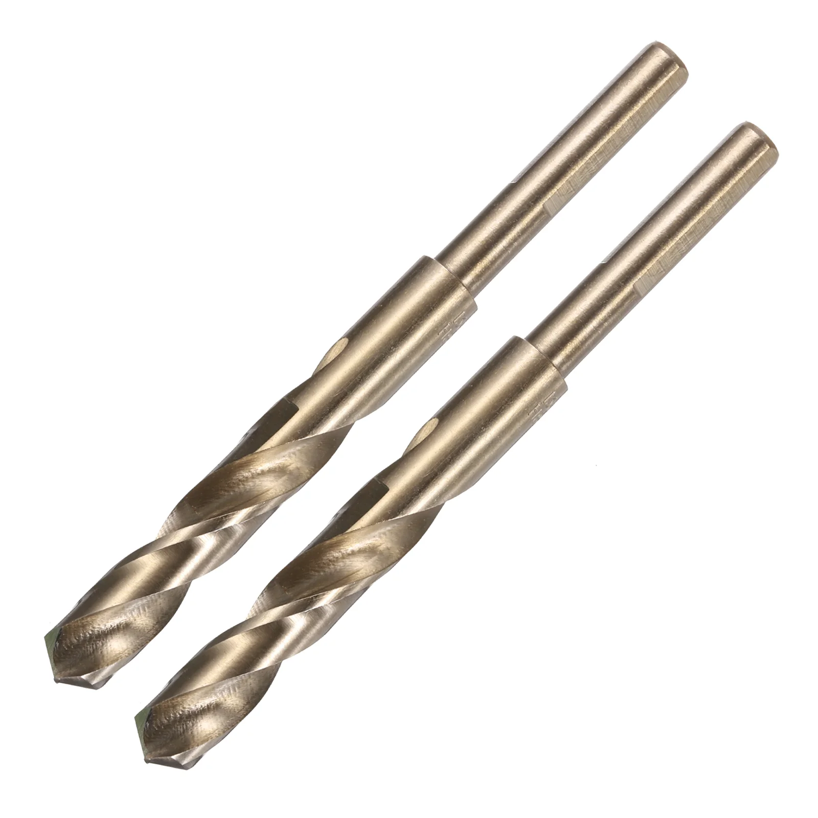 Uxcell 2pcs Reduced Shank Twist Drill Bits 13.5mm Nitride & Titanium Coated HSS-6542