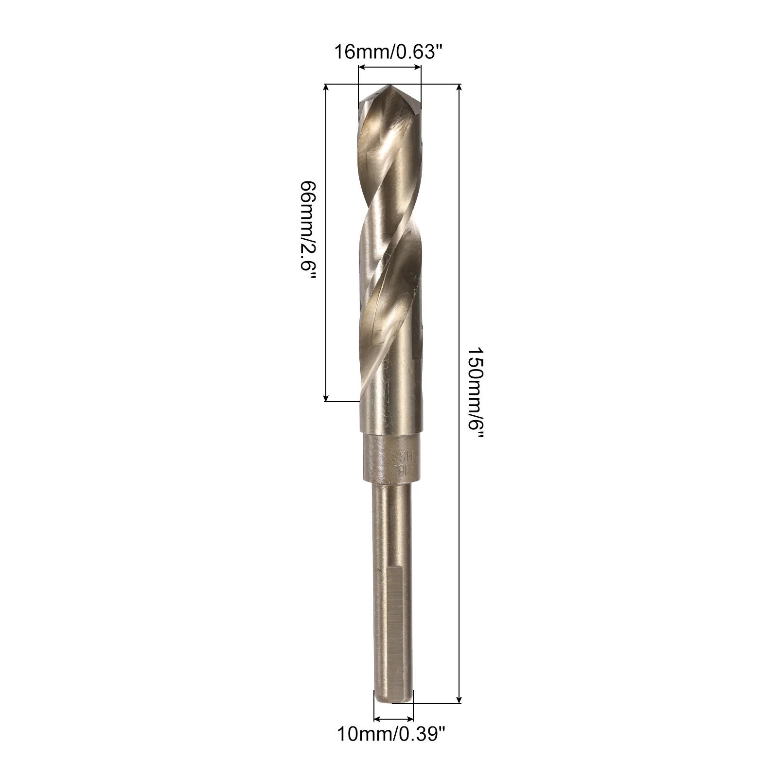 Uxcell 2pcs Reduced Shank Twist Drill Bits 16mm Nitride & Titanium Coated HSS-6542 - Image 2