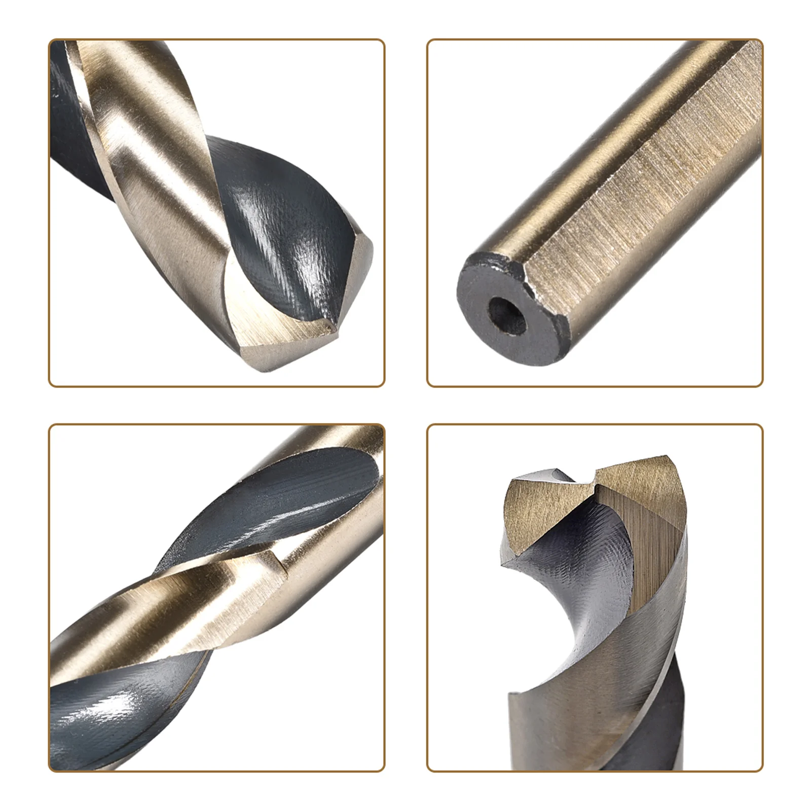 Uxcell 2pcs Reduced Shank Twist Drill Bits 16.5mm HSS-4341 Nitride & Titanium Coated - Image 3