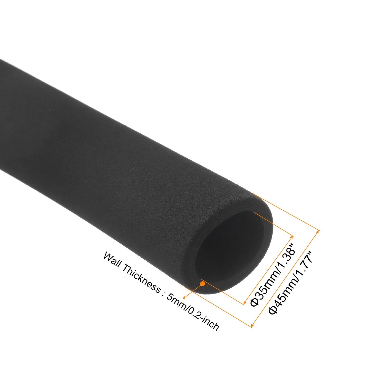 Uxcell Foam Tubing for Grip Support, Pipe Insulation, 35mm ID 45mm OD 495mm Black - Image 3