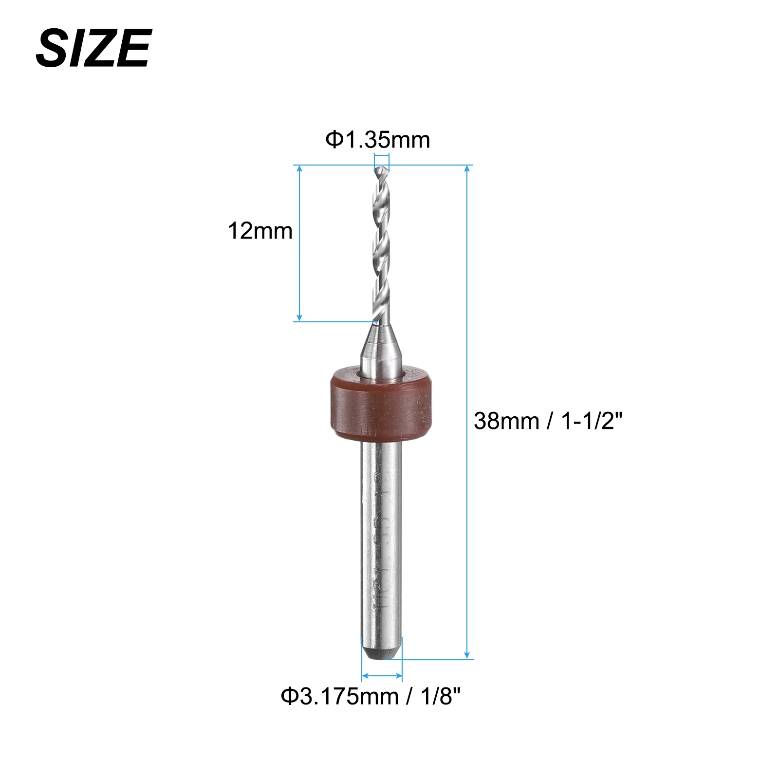 Uxcell 1.35mm Tungsten Carbide CNC Engraving Print Circuit Board PCB Drill Bits 10 Pcs - Image 2