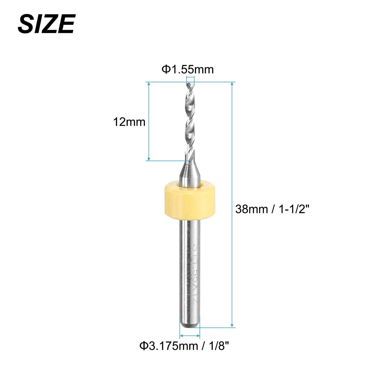 Uxcell 1.55mm Tungsten Carbide CNC Engraving Print Circuit Board PCB Drill Bits 10 Pcs - Image 2