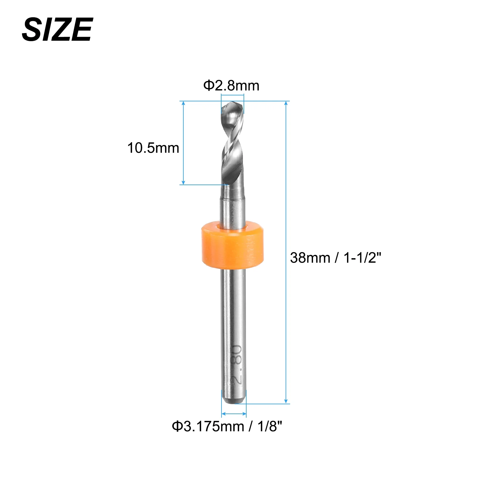 Uxcell 2.8mm Tungsten Carbide CNC Engraving Print Circuit Board PCB Drill Bits 5 Pcs - Image 2