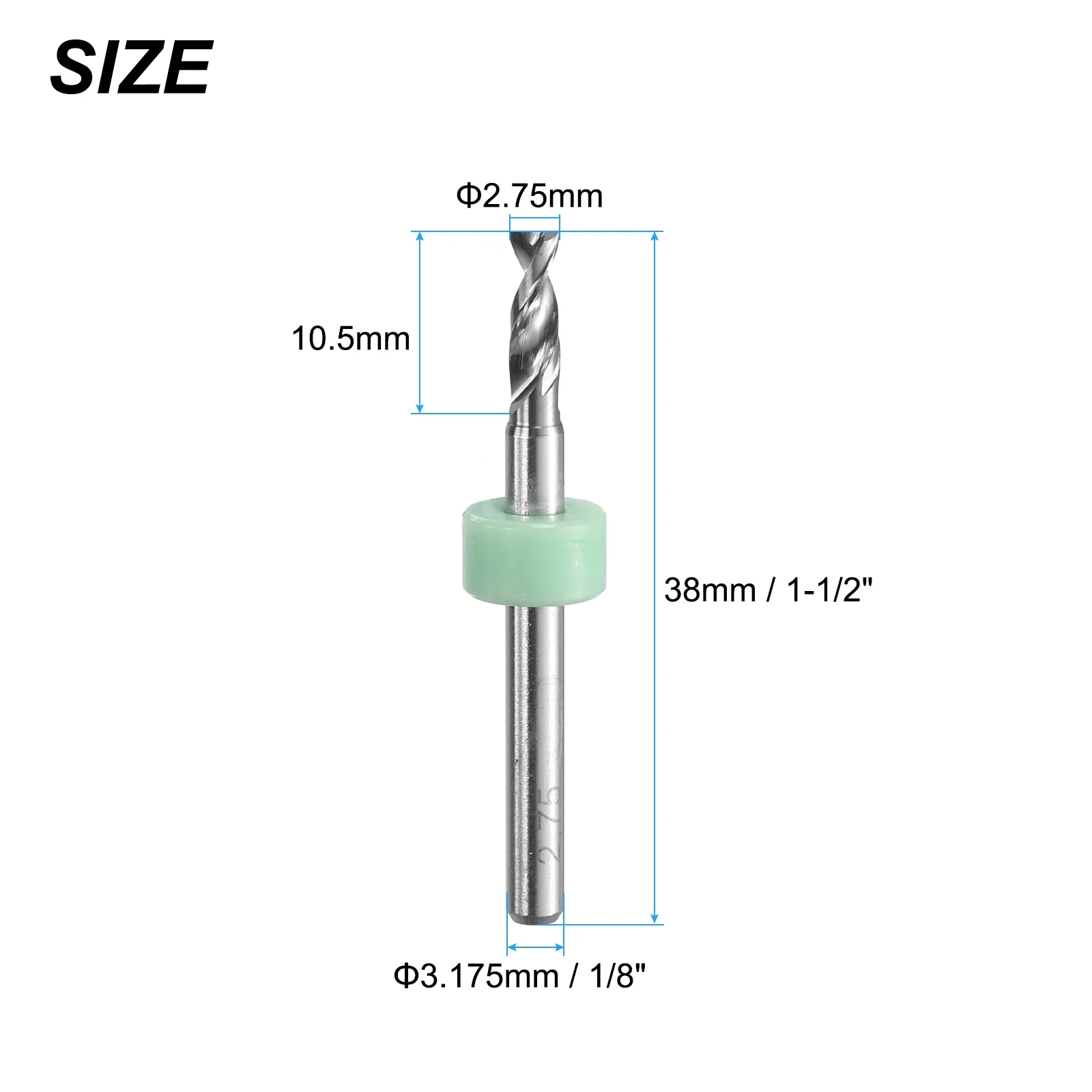 Uxcell 2.75mm Tungsten Carbide CNC Engraving Print Circuit Board PCB Drill Bits 5 Pcs - Image 2